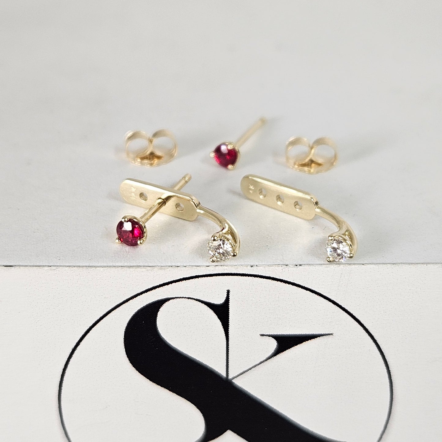 Natural Ruby Stud Earrings/Three Prong Set Round Ruby 0.1ct Stud Earrings/Single or Pair Ruby Stud Earrings/Gifts for her/Anniversary gift