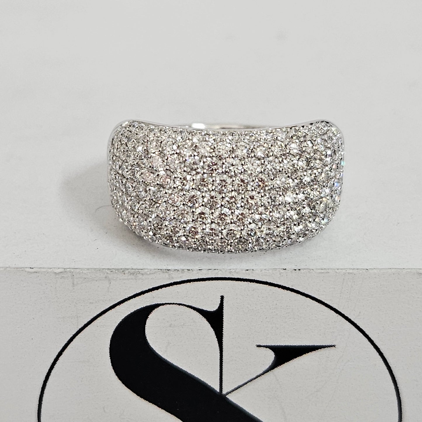 Half Eternity Diamond Ring/Nine Row Natural Diamond Ring/Total 2.5ct Diamond Wide Band/Anniversary Diamond Ring/11mm Width Diamond Ring