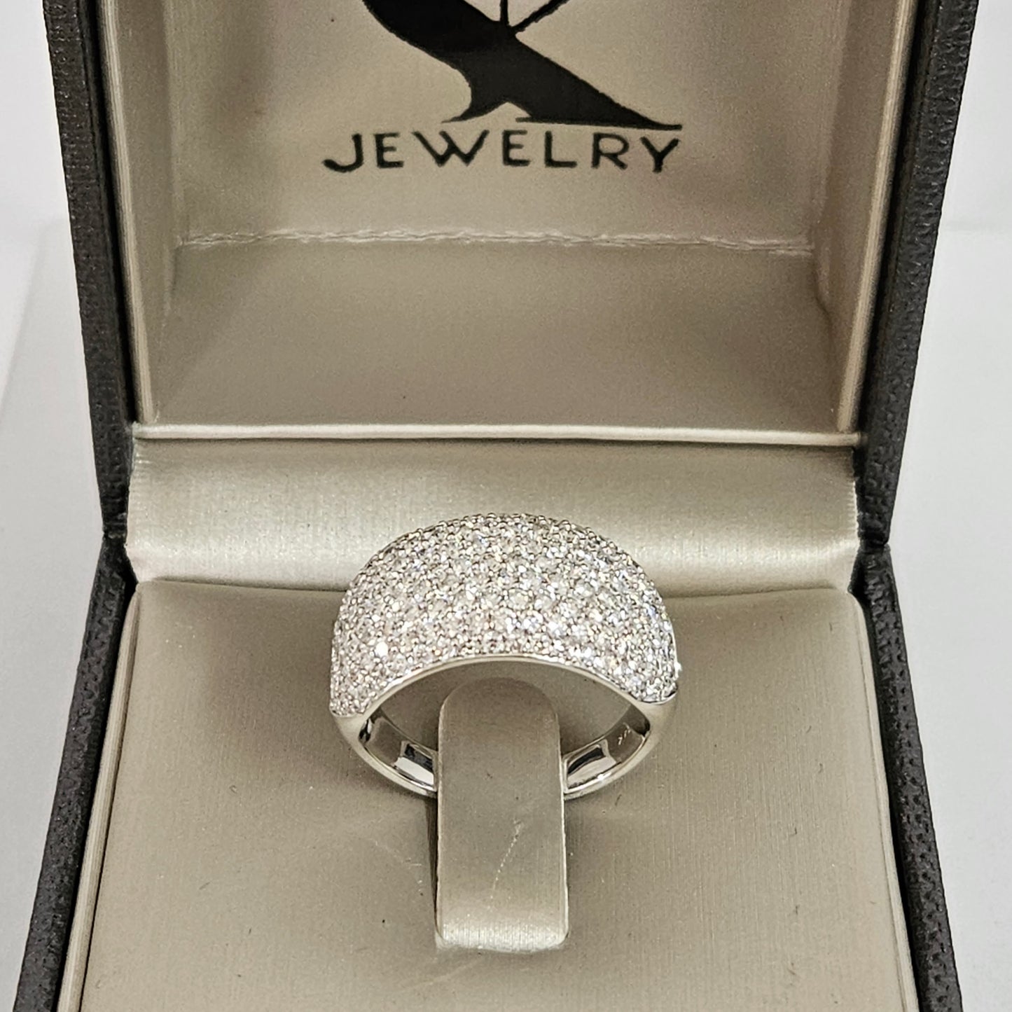 Half Eternity Diamond Ring/Nine Row Natural Diamond Ring/Total 2.5ct Diamond Wide Band/Anniversary Diamond Ring/11mm Width Diamond Ring