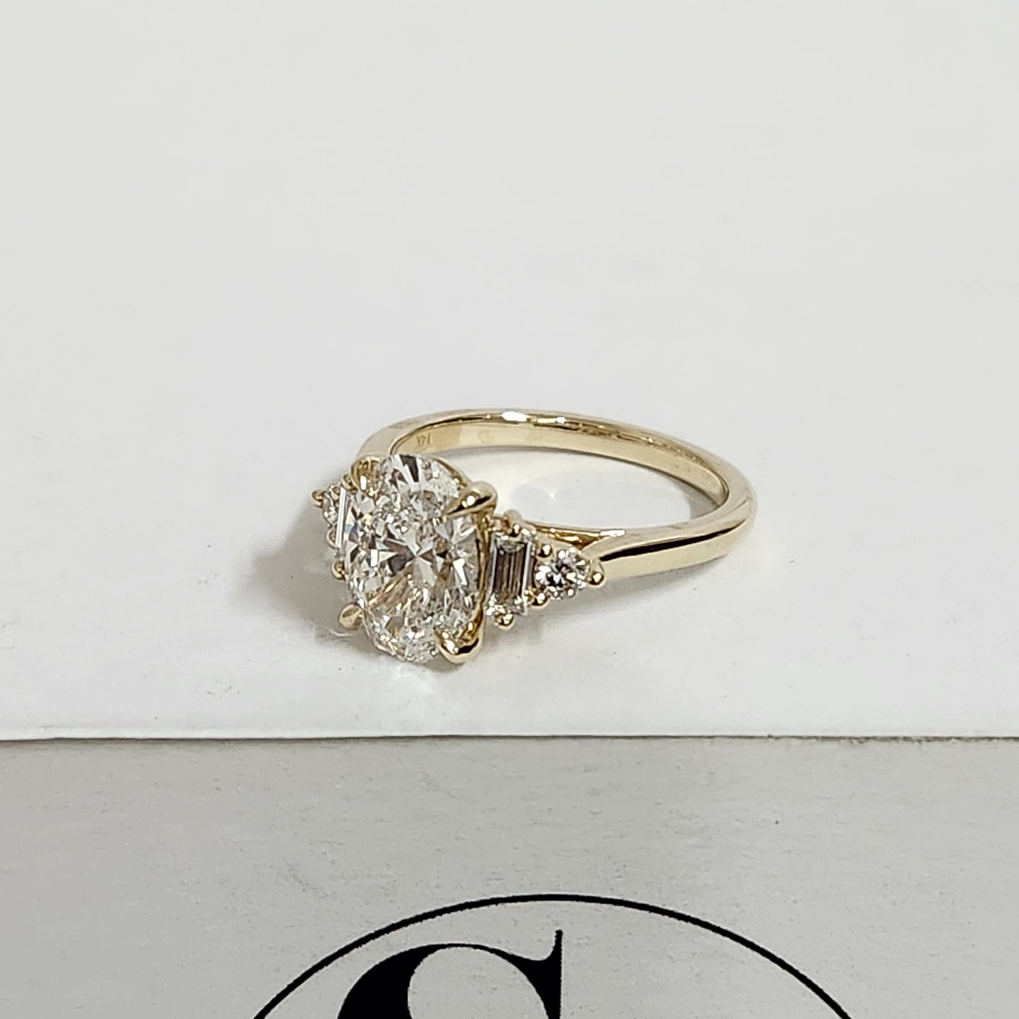 Oval Lab Diamond Engagement Ring - 14k Gold Engagement Ring - Anniversary gift