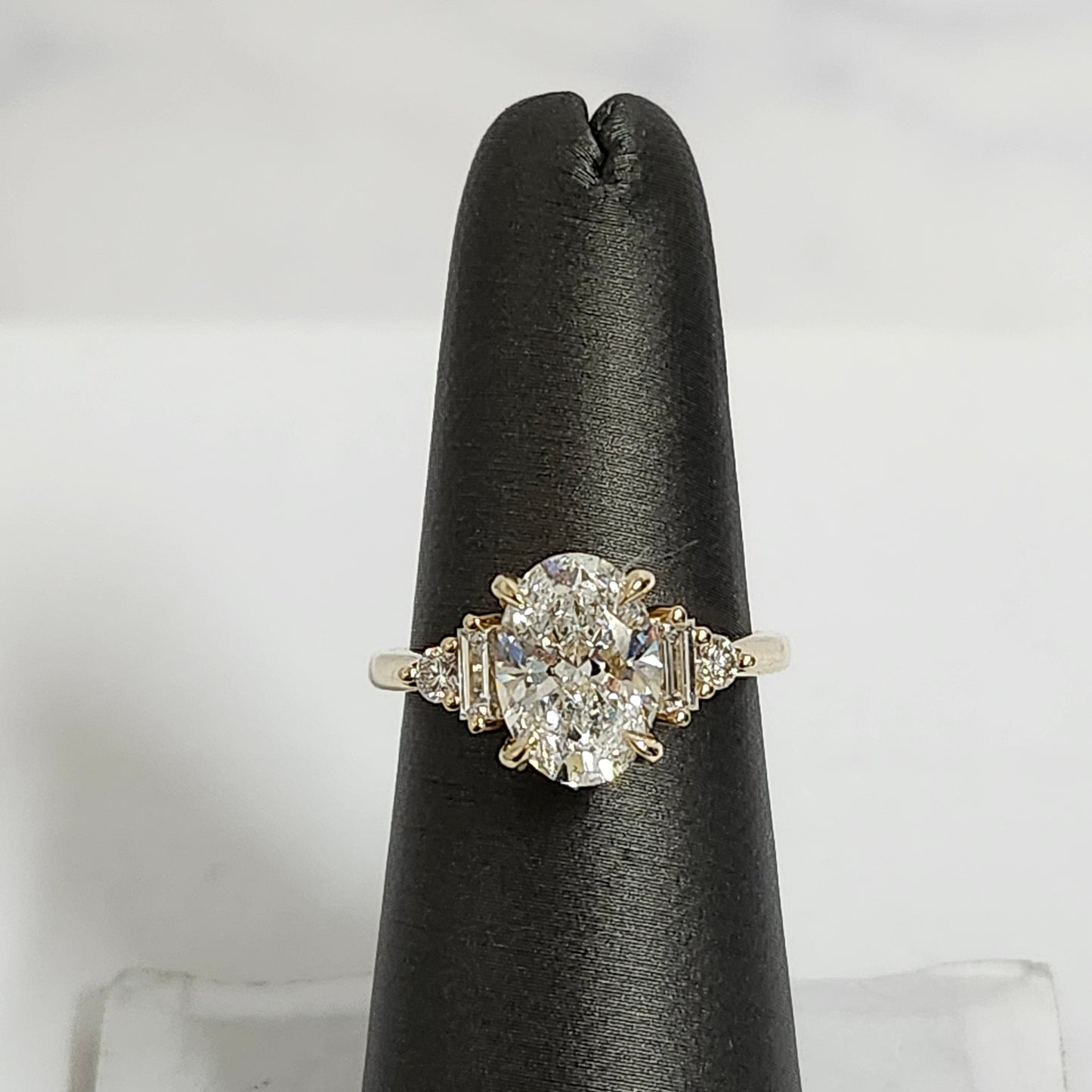 Oval Lab Diamond Engagement Ring - 14k Gold Engagement Ring - Anniversary gift