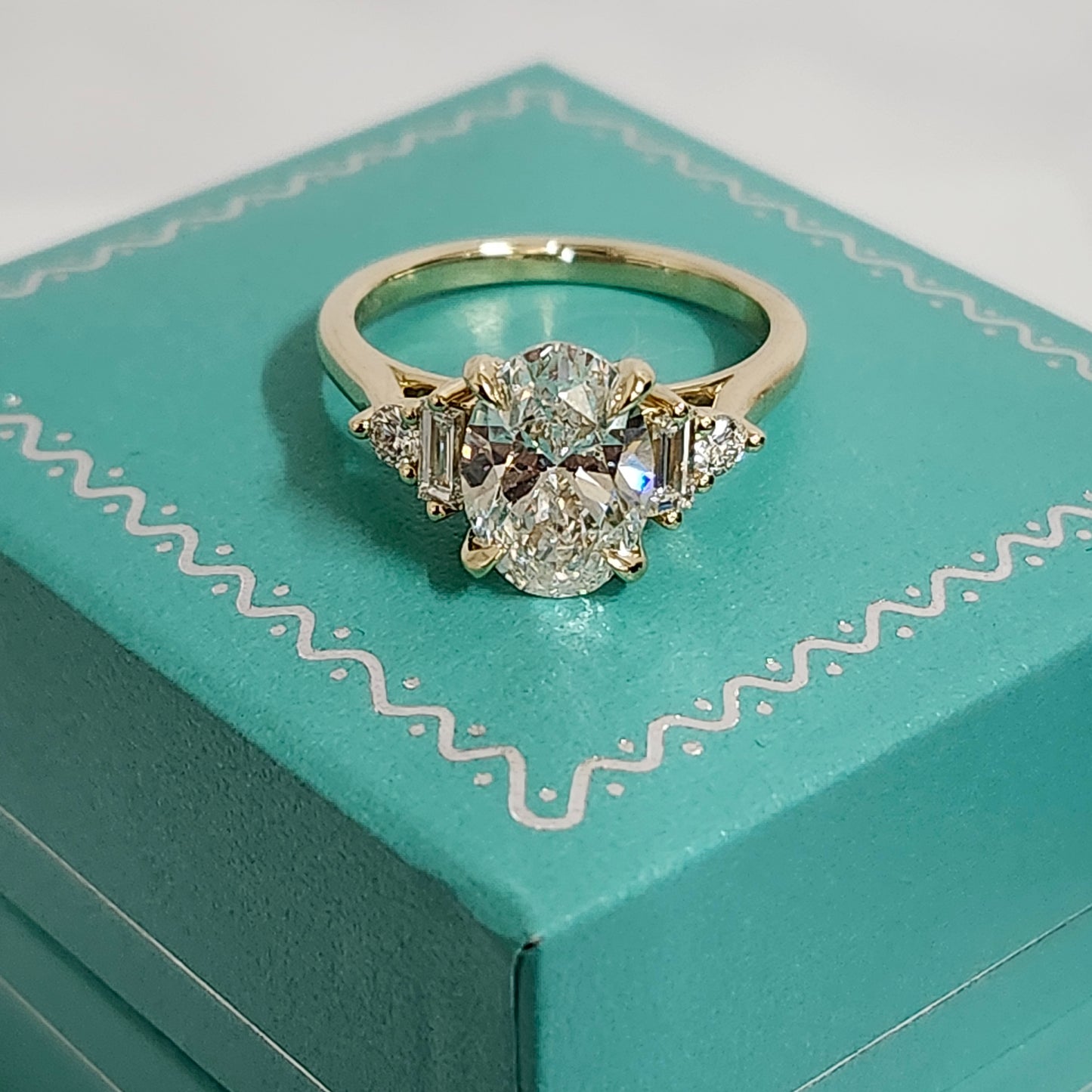 Oval Lab Diamond Engagement Ring - 14k Gold Engagement Ring - Anniversary gift