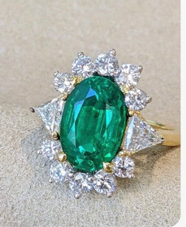 Sean's handmade custom order ( Oval Emerald Diamond Ring)