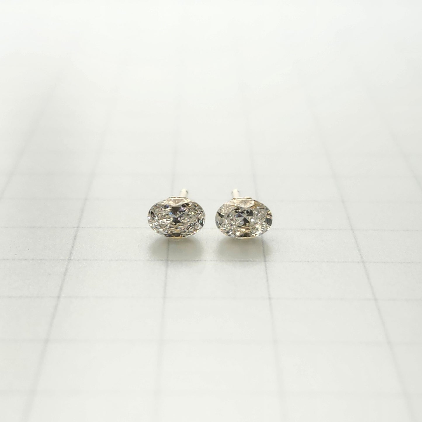 Oval Lab Diamond Solitaire Invisible Setting Earrings - 14K Gold Invisible Set Diamond Solitaire Earring- Anniversary gift