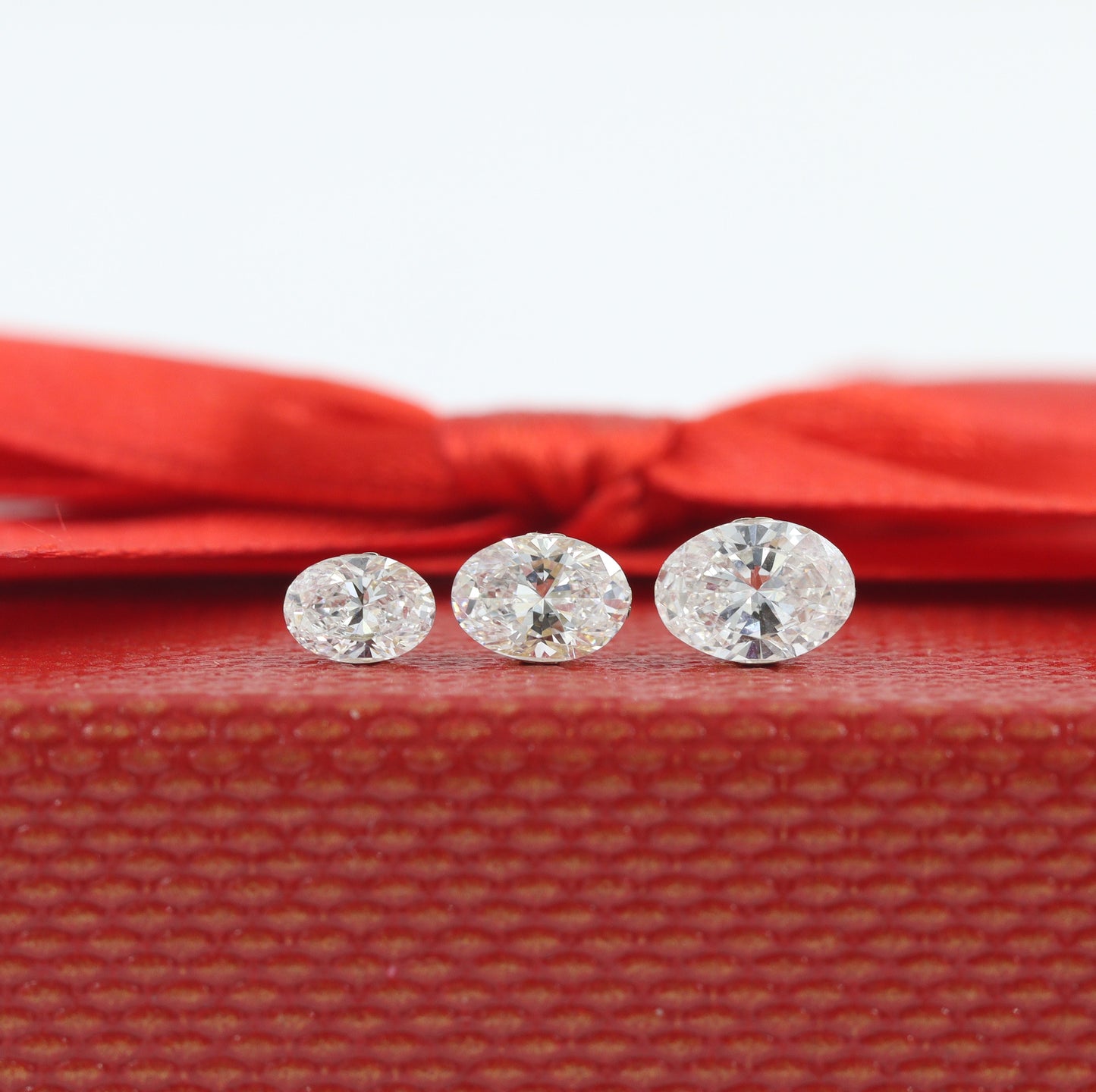 Oval Lab Diamond Solitaire Invisible Setting Earrings - 14K Gold  Invisible Set Diamond Solitaire Earring- Anniversary gift