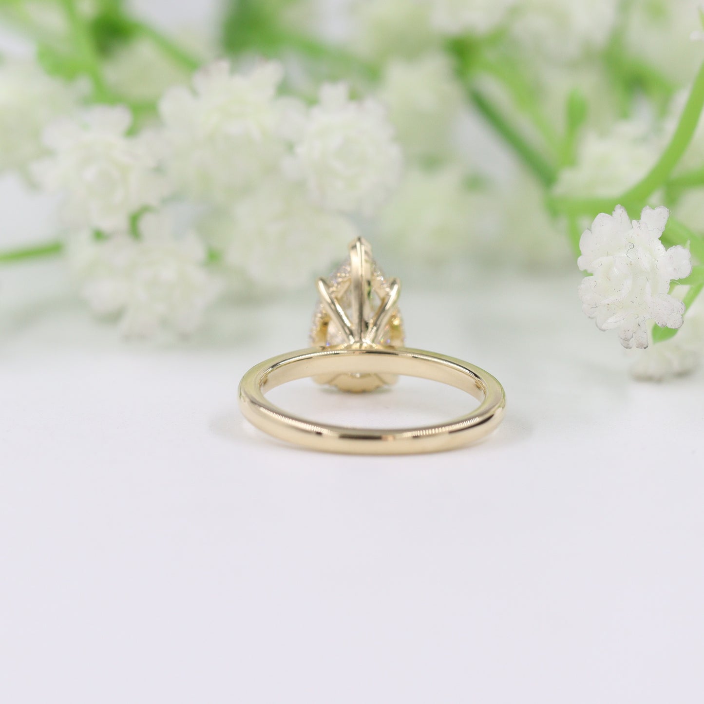 Pear Diamond Engagement Ring /Hidden Halo Band lGl Certified Amazing Brilliant Solitaire Ring/Pear Diamond Ring/Anniversary gift