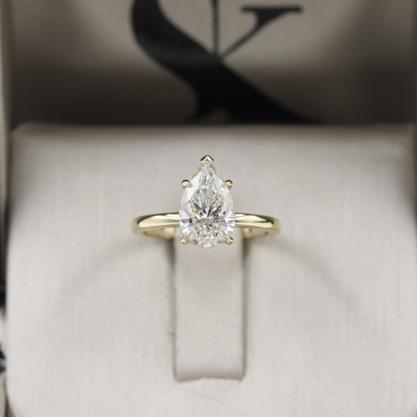 Pear Diamond Engagement Ring /Hidden Halo Band lGl Certified Amazing Brilliant Solitaire Ring/Pear Diamond Ring/Anniversary gift