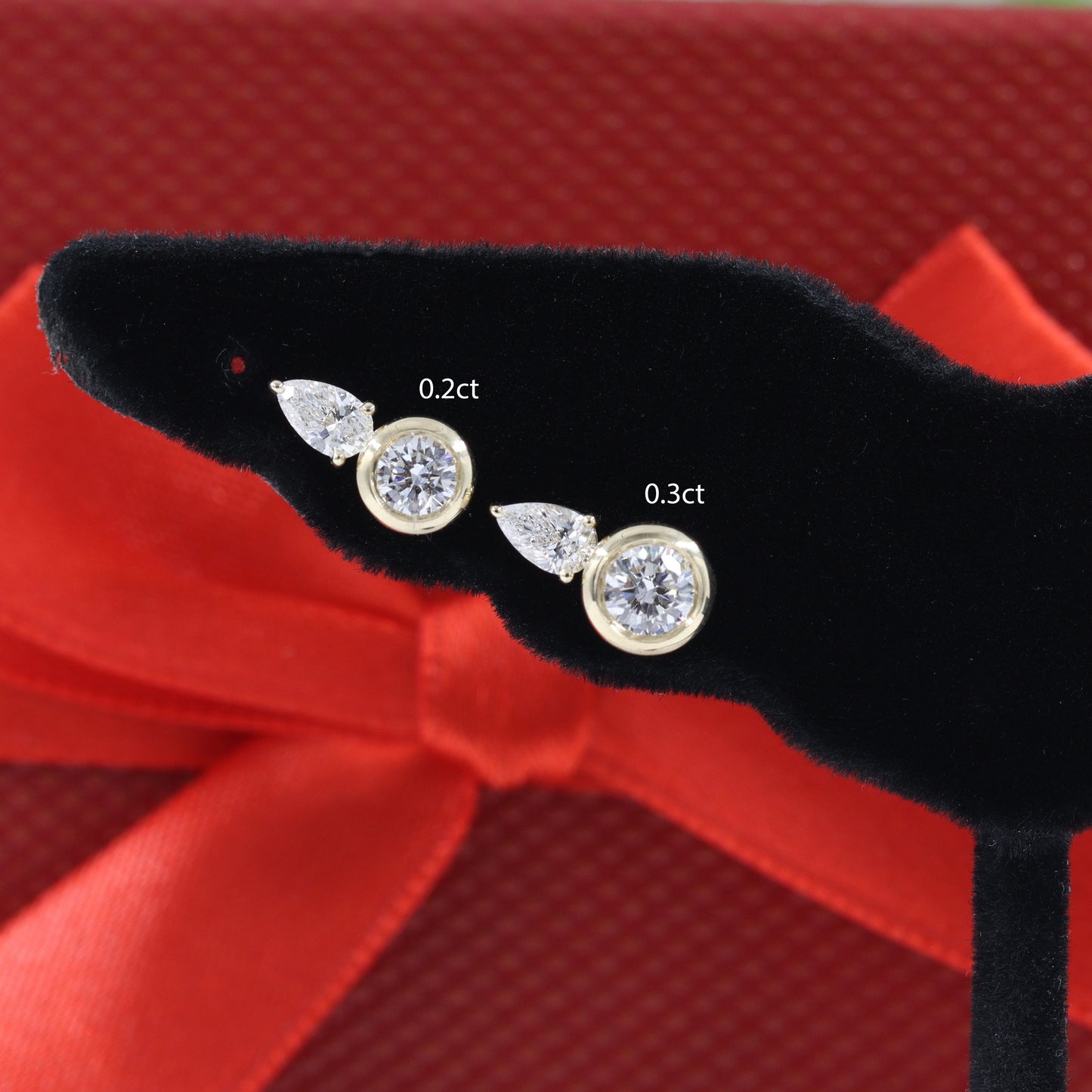 Pear Lab Diamond 0.17ct, 0.25ct Jacket Earring /14K gold Pear Diamond Jacket Earring /Jacket earrings/ Diamond Single or Pair Jacket Earring