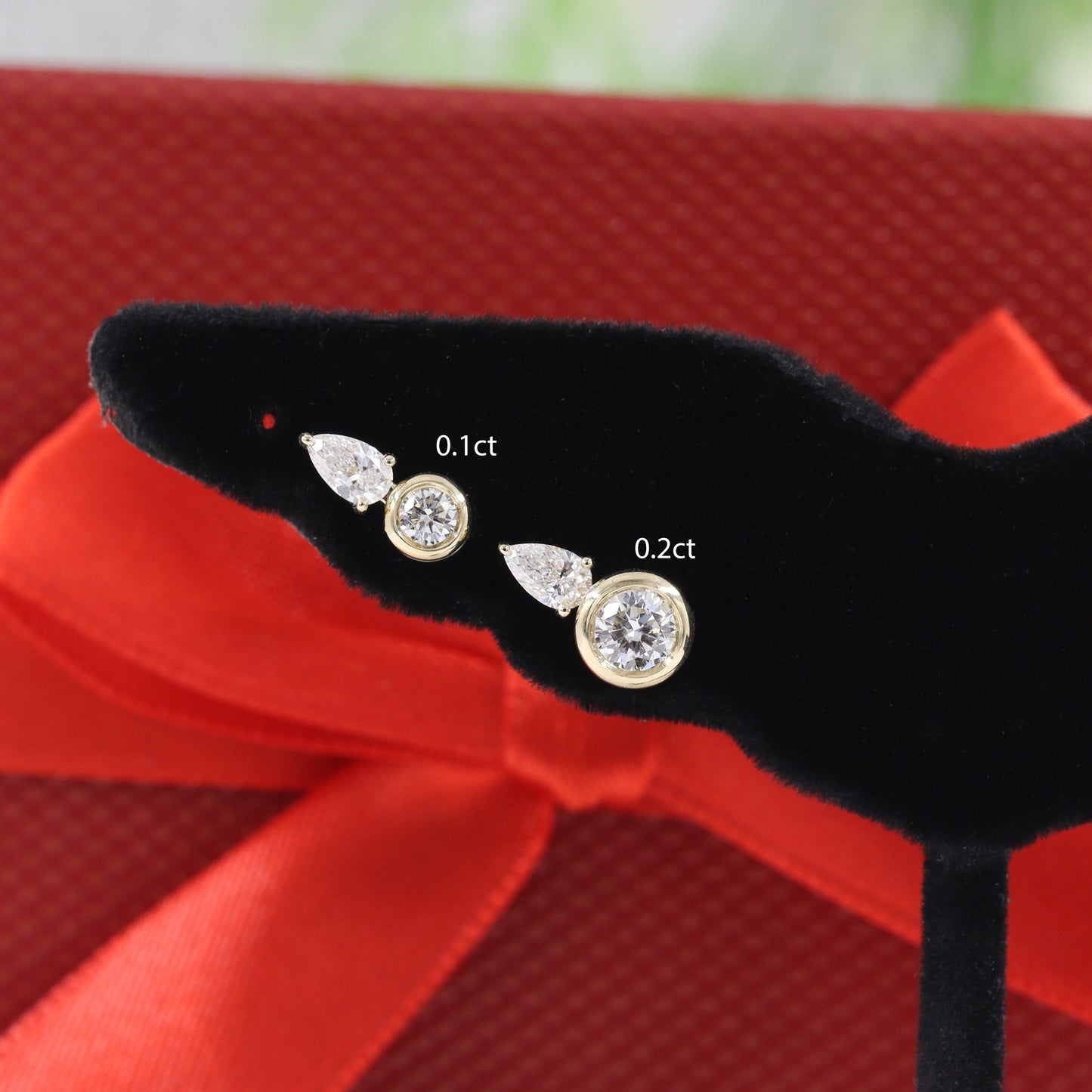 Pear Lab Diamond 0.17ct, 0.25ct Jacket Earring /14K gold Pear Diamond Jacket Earring /Jacket earrings/ Diamond Single or Pair Jacket Earring