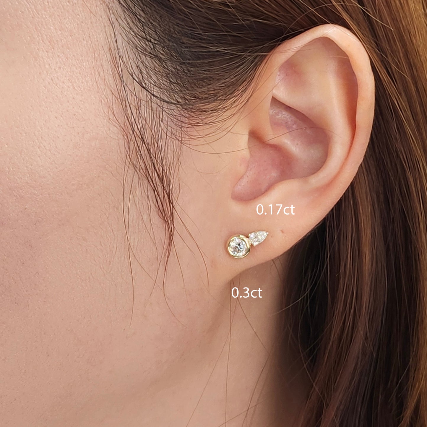 Pear Lab Diamond 0.17ct, 0.25ct Jacket Earring /14K gold Pear Diamond Jacket Earring /Jacket earrings/ Diamond Single or Pair Jacket Earring