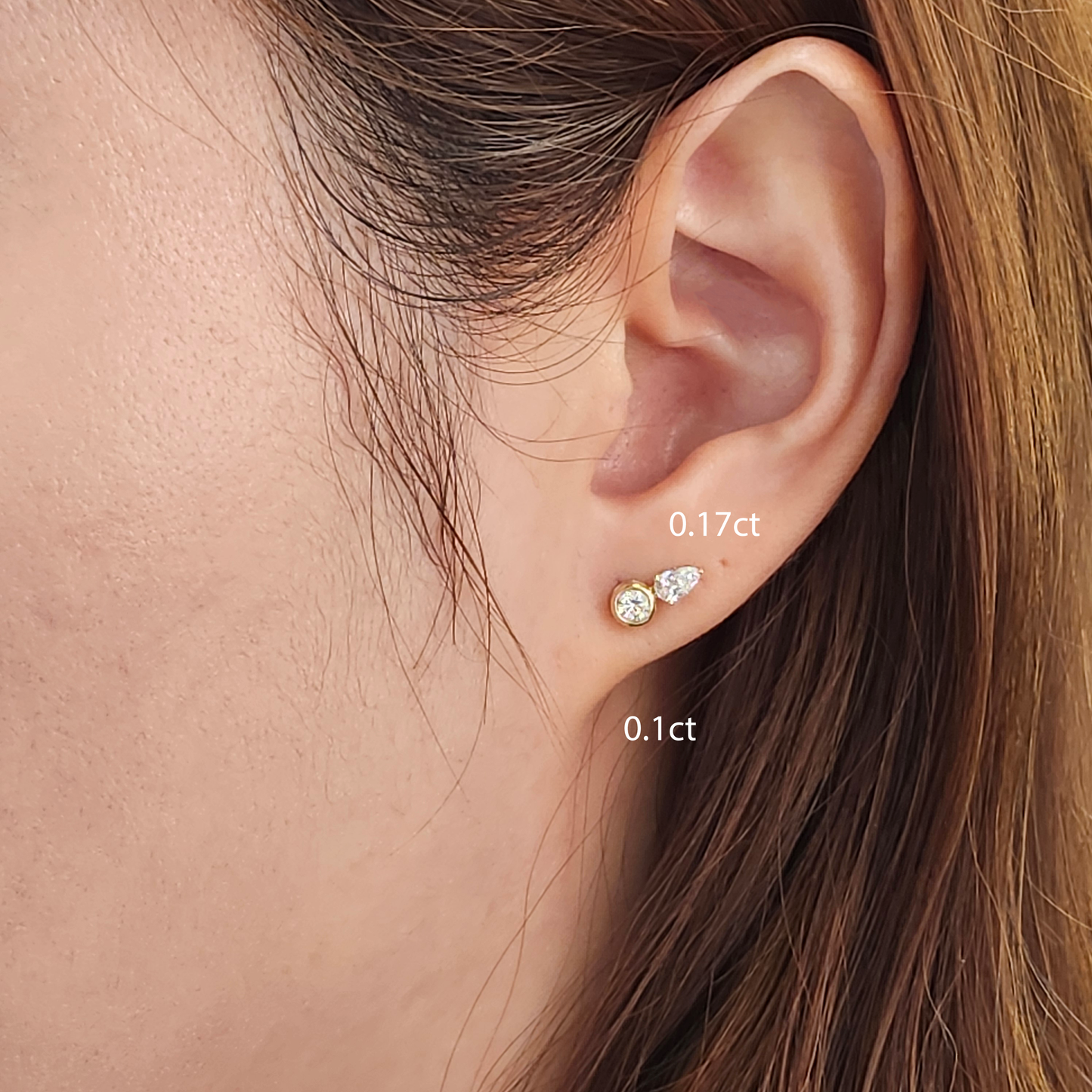 Pear Lab Diamond 0.17ct, 0.25ct Jacket Earring /14K gold Pear Diamond Jacket Earring /Jacket earrings/ Diamond Single or Pair Jacket Earring