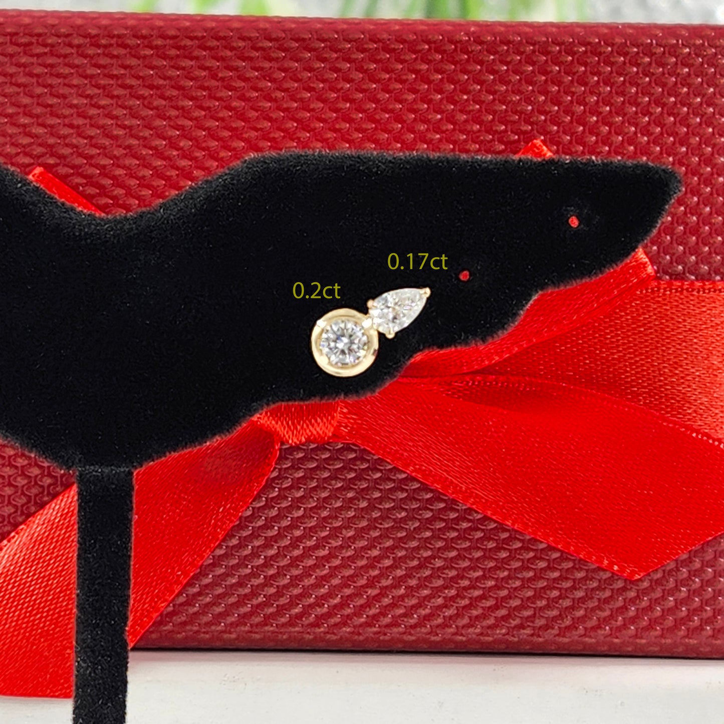 Pear Lab Diamond 0.17ct, 0.25ct Jacket Earring /14K gold Pear Diamond Jacket Earring /Jacket earrings/ Diamond Single or Pair Jacket Earring