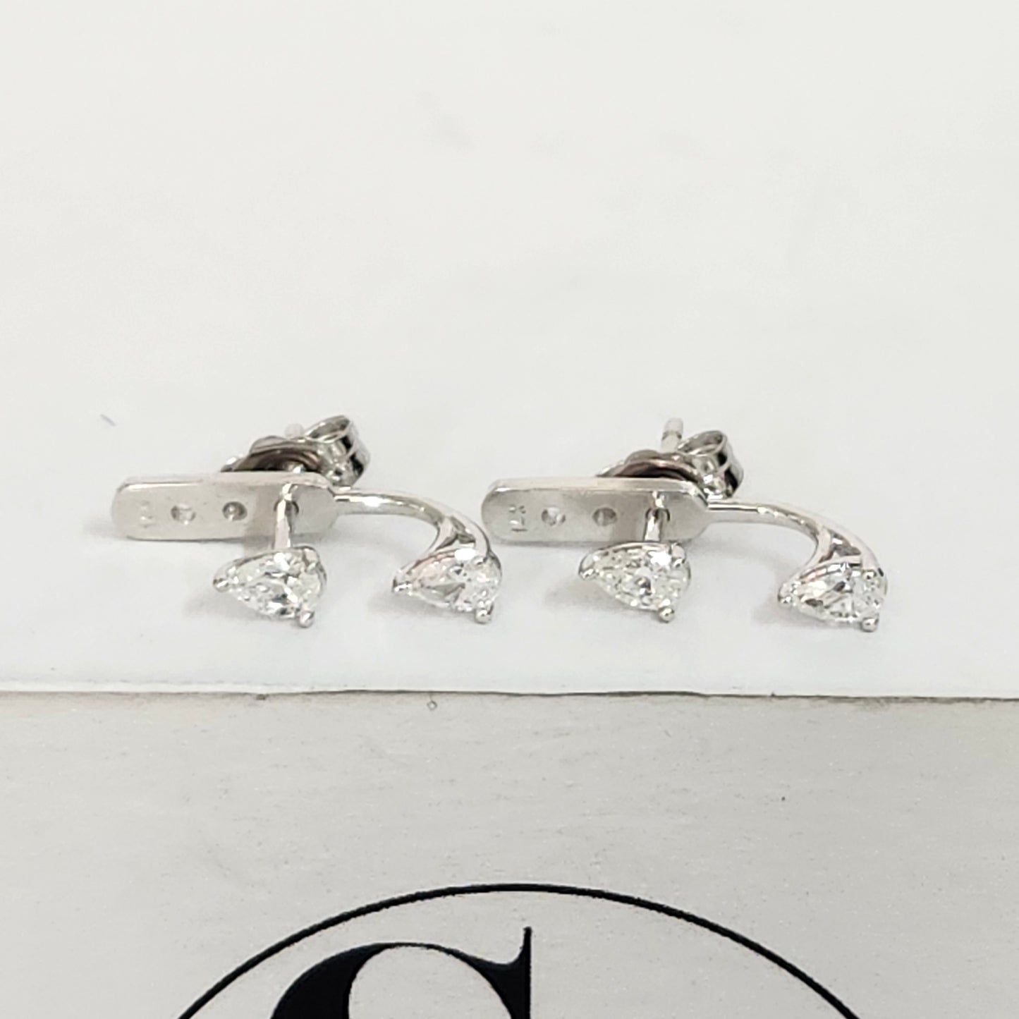 Pear Diamond Jacket Earrings/Three Prong Set Diamond Earrings/Pear Jacket Earrings/Jacket earring only/Diamond Jacket Single or Pair Earring