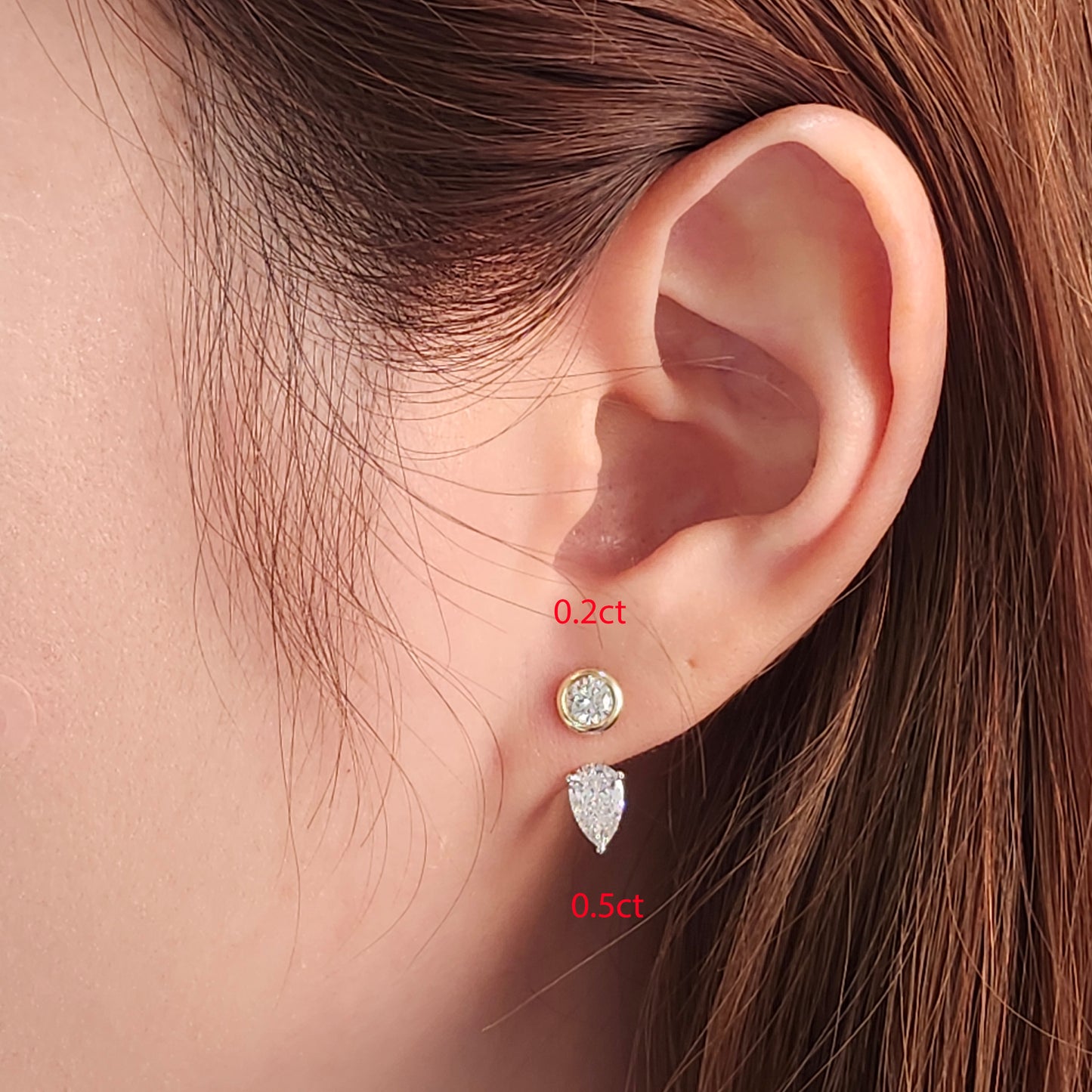 Pear Lab Diamond Jacket Earring/ Three Prong Diamond Jacket Earring/ Jacket earring only / Single or Pair Jacket Earring/ Anniversary gift