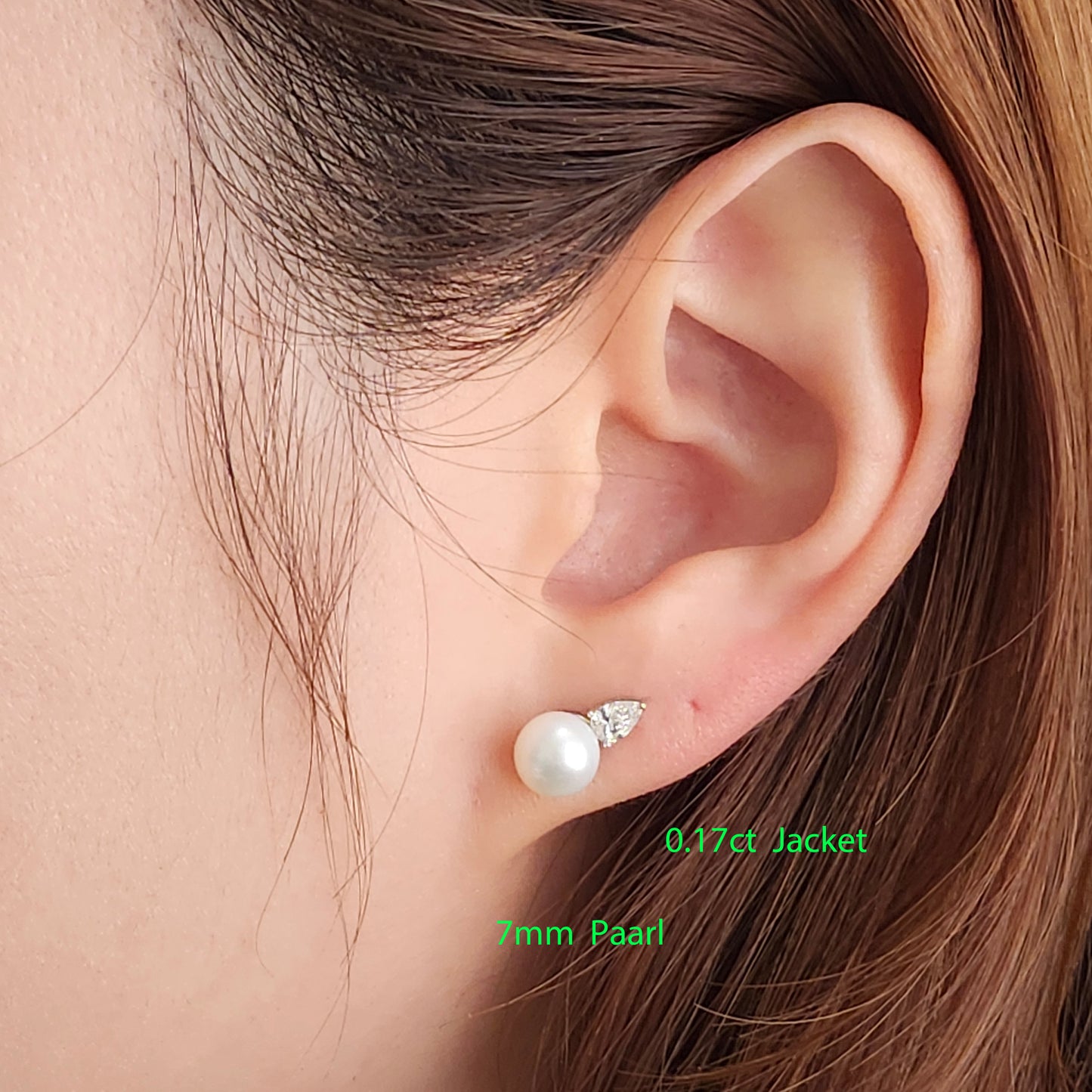 Pear Lab Diamond 0.17ct, 0.25ct Jacket Earring /14K gold Pear Diamond Jacket Earring /Jacket earrings/ Diamond Single or Pair Jacket Earring