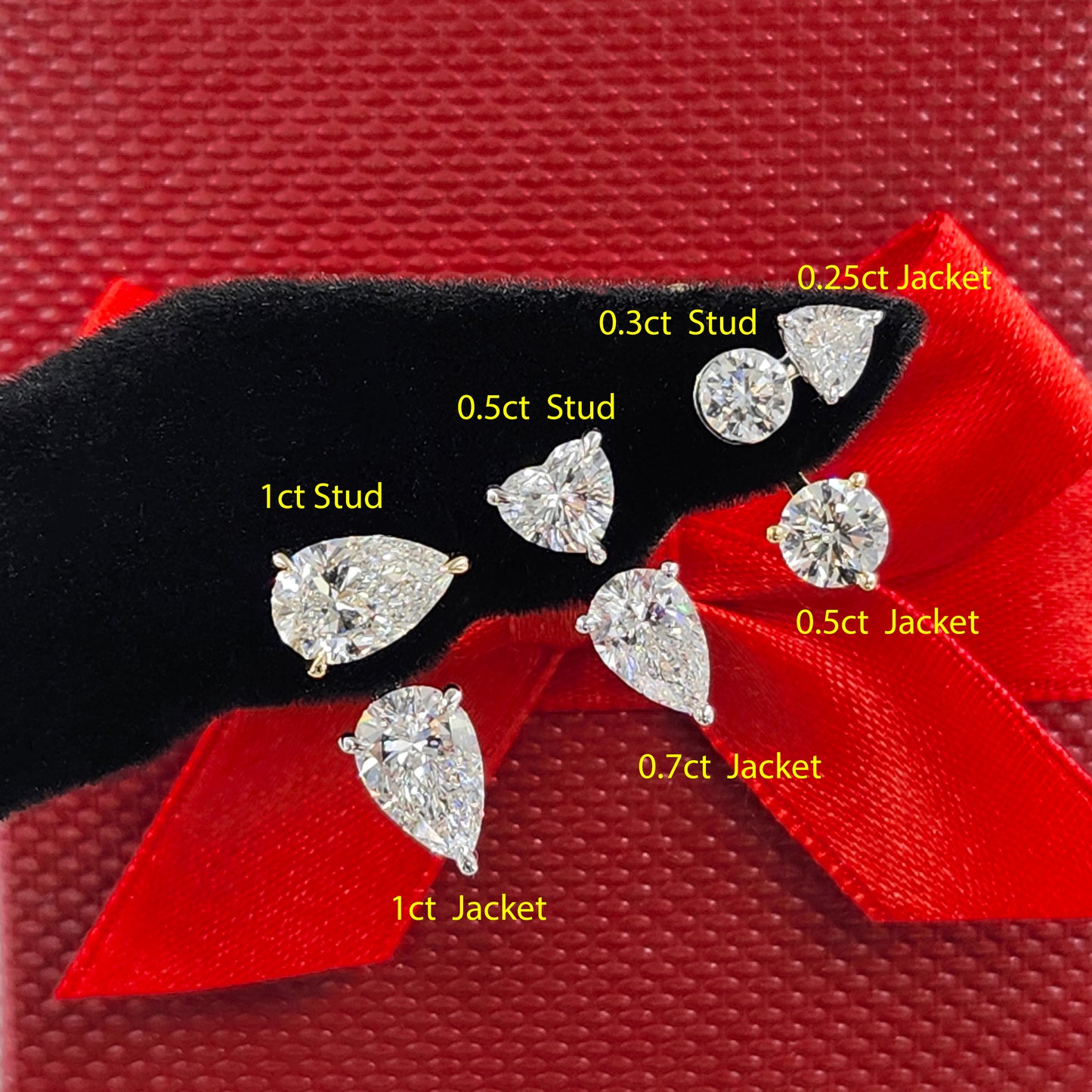 Pear Lab Diamond Jacket Earring/ Three Prong Diamond Jacket Earring/ Jacket earring only / Single or Pair Jacket Earring/ Anniversary gift