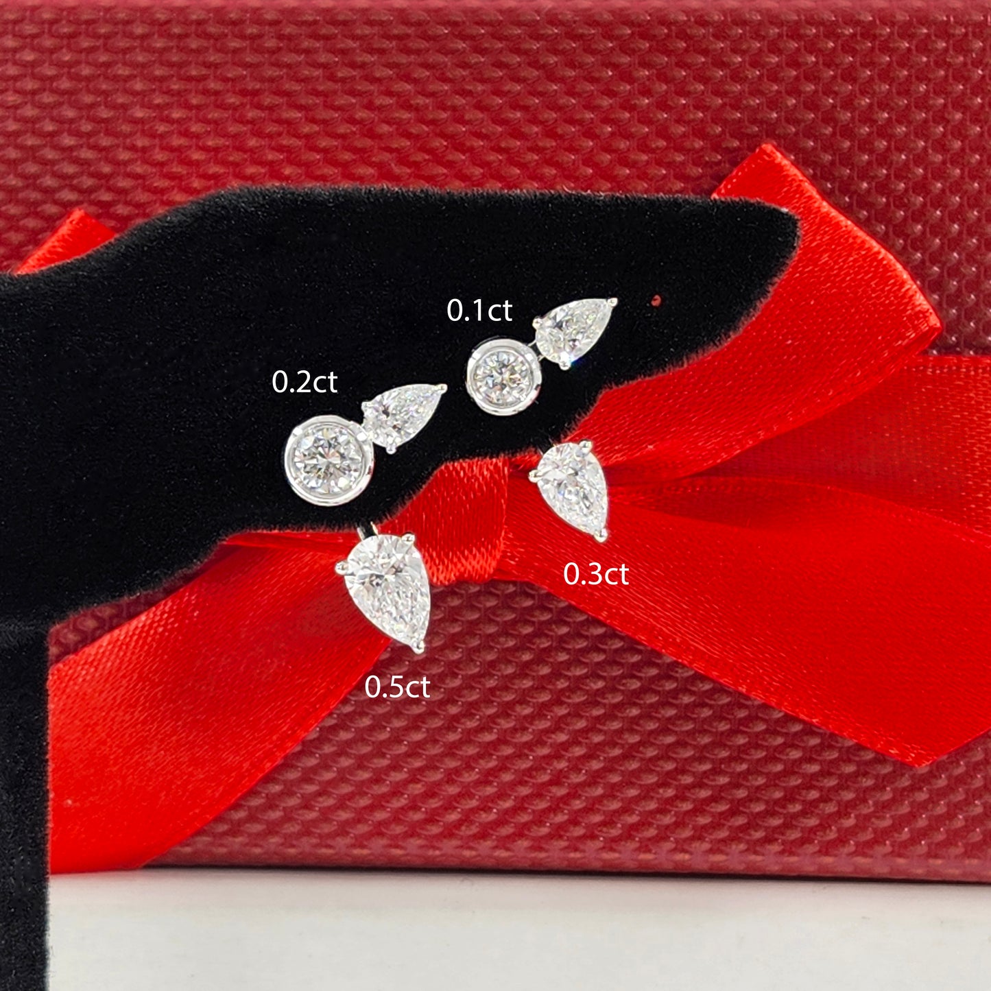 Pear Lab Diamond 0.17ct, 0.25ct Jacket Earring /14K gold Pear Diamond Jacket Earring /Jacket earrings/ Diamond Single or Pair Jacket Earring