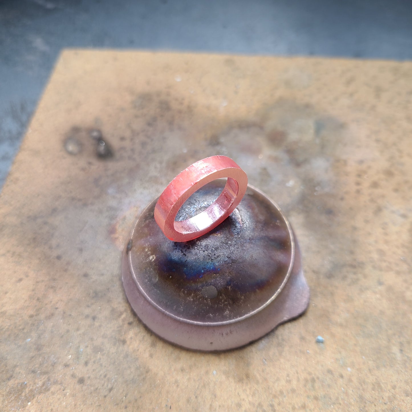 Handmade Platinum Wedding Band Set: Sand Blasted Couple 5mm,6mm Rings - Anniversary Gift