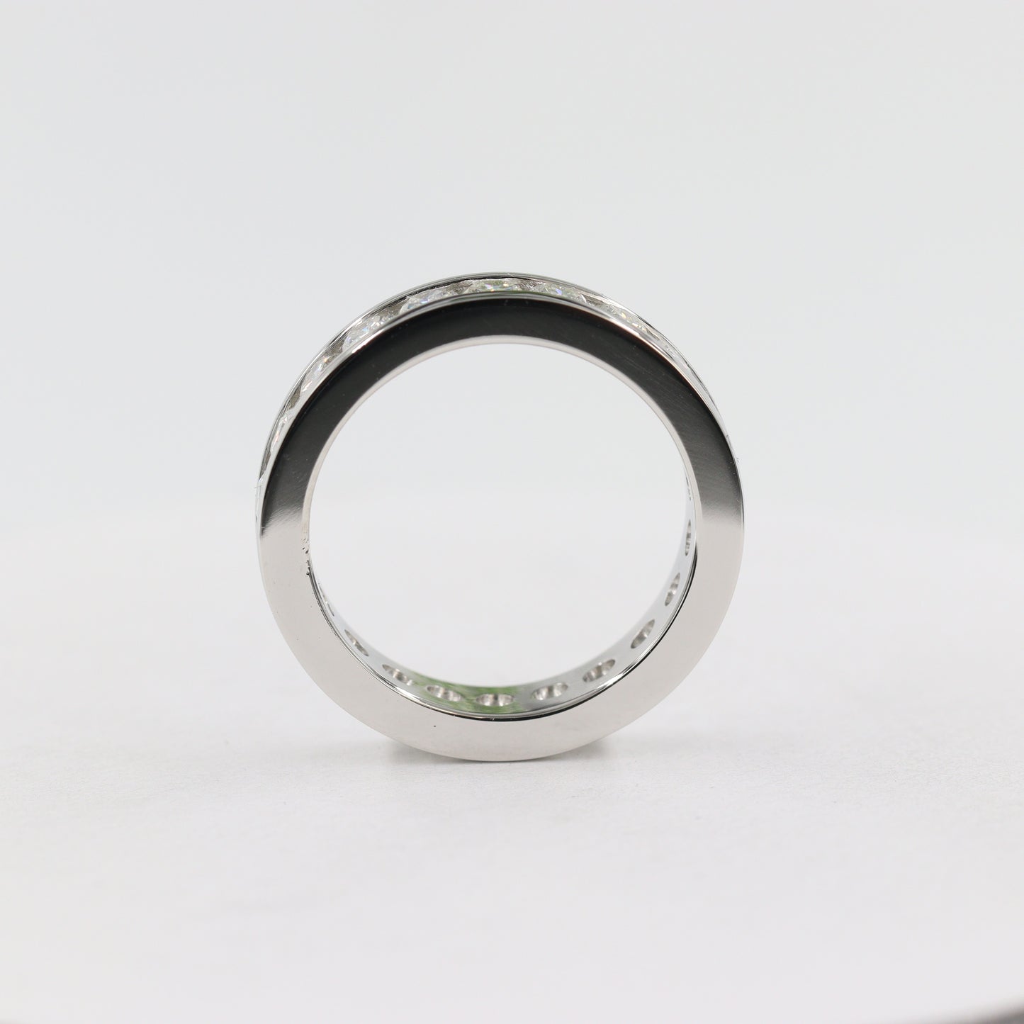 Platinum Full Eternity Round Diamond Wedding Band/Channel Set Diamond Ring /Full Eternity Stackable Ring/Diamond Wedding Ring/Gift for her