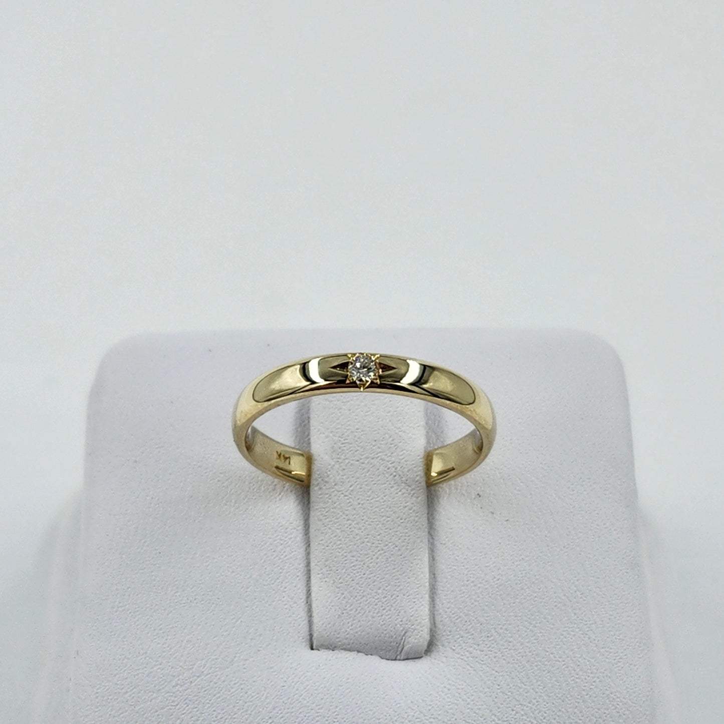Polaris Star Diamond Ring/ 1 Star Diamond Ring/1 Star Diamond Wedding Ring/14K gold Star D Court Ring/ 14K gold Polaris Ring/Width 3mm Ring