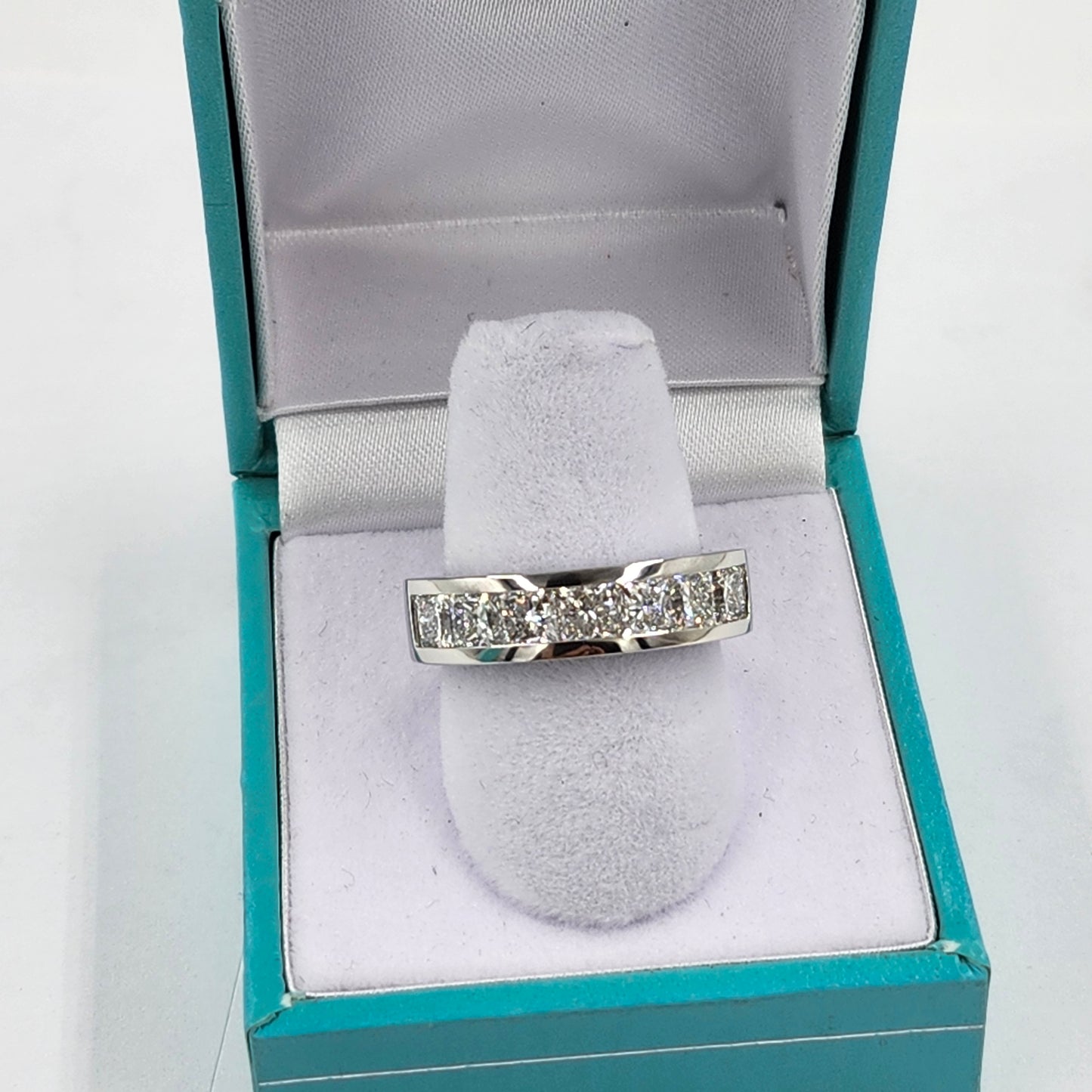 Princess Cut Lab Grown Diamond Man's Ring: Platinum Wedding Ring - Anniversary gift