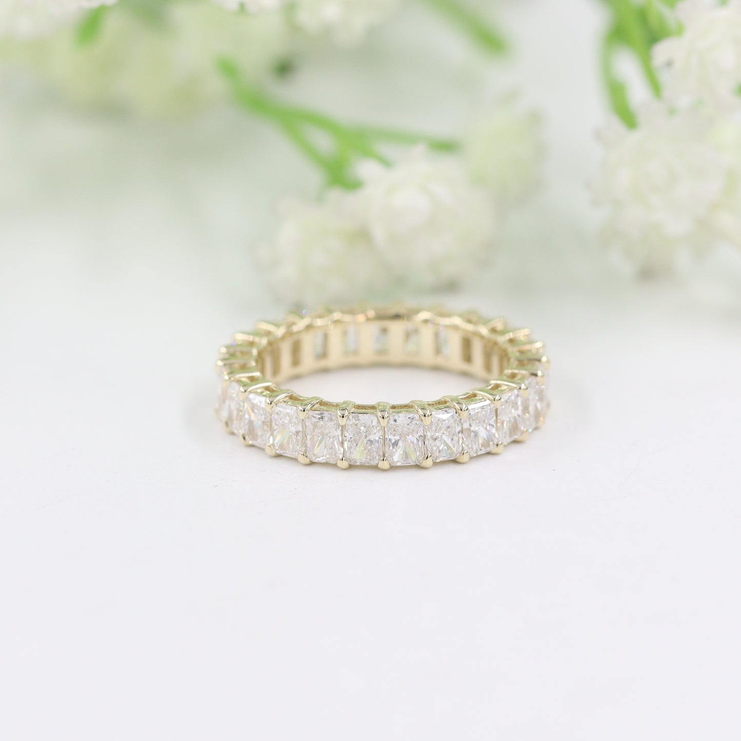 Radiant Cut 3.5ct Diamond Wedding Band/Full Eternity Wedding Ring/Stackable Natural Diamond Band/Radiant Cut Full Eternity Diamond Band