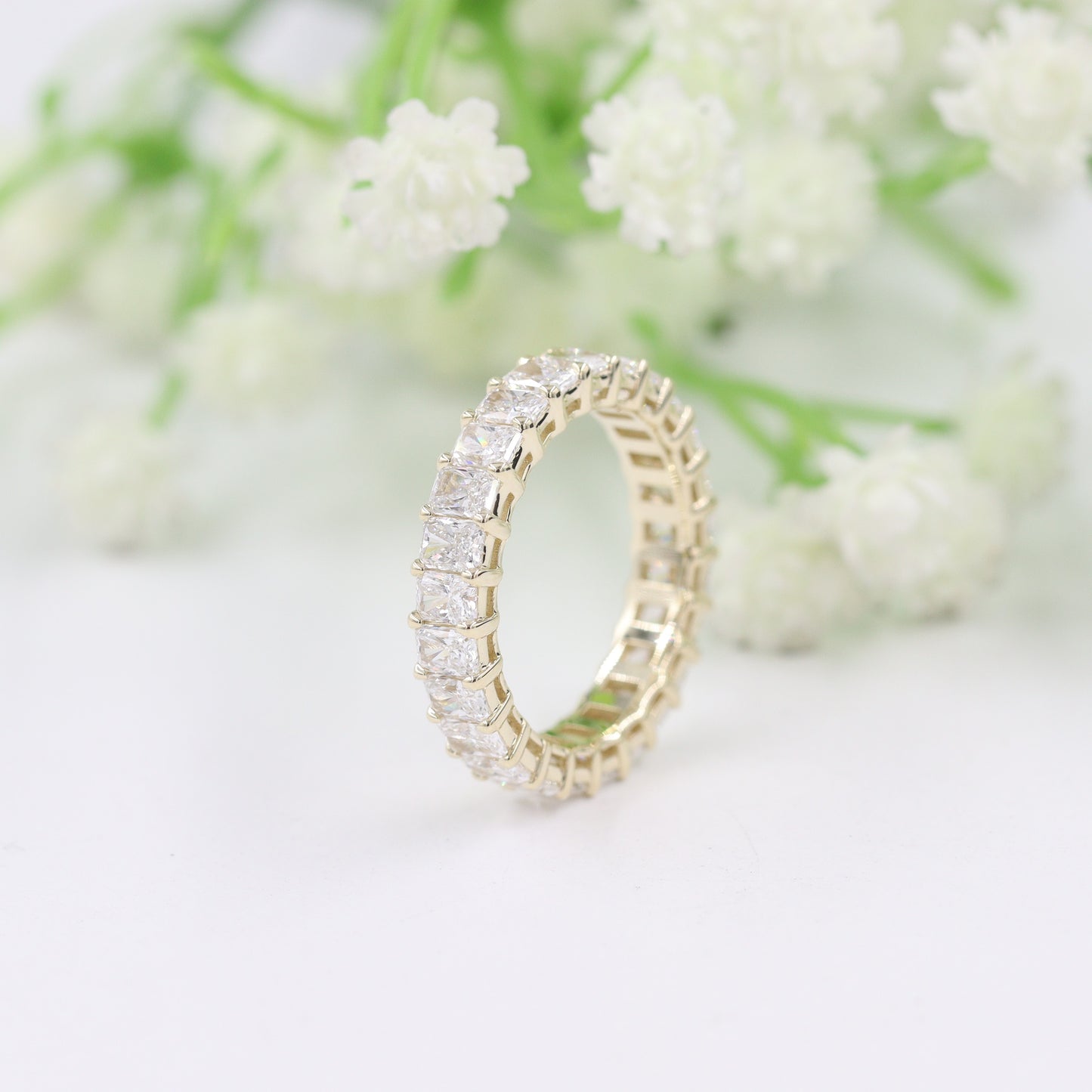 Radiant Cut 3.5ct Diamond Wedding Band/Full Eternity Wedding Ring/Stackable Natural Diamond Band/Radiant Cut Full Eternity Diamond Band