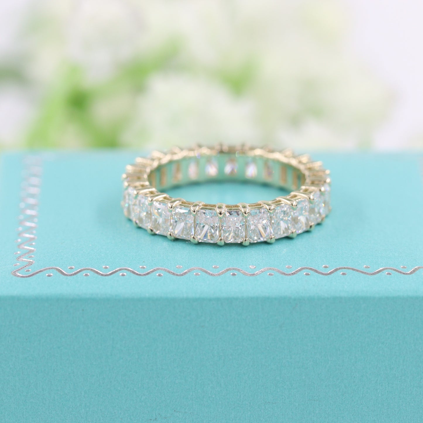 Radiant Cut 3.5ct Diamond Wedding Band/Full Eternity Wedding Ring/Stackable Natural Diamond Band/Radiant Cut Full Eternity Diamond Band