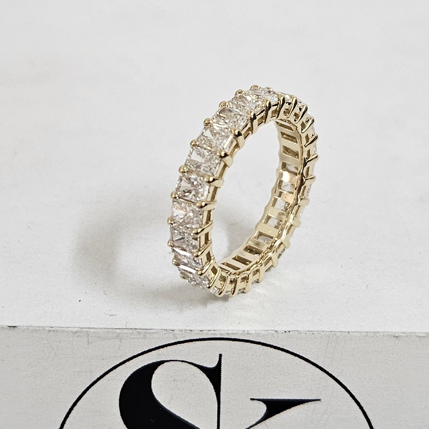 Radiant Cut 3.5ct Diamond Wedding Band/Full Eternity Wedding Ring/Stackable Natural Diamond Band/Radiant Cut Full Eternity Diamond Band