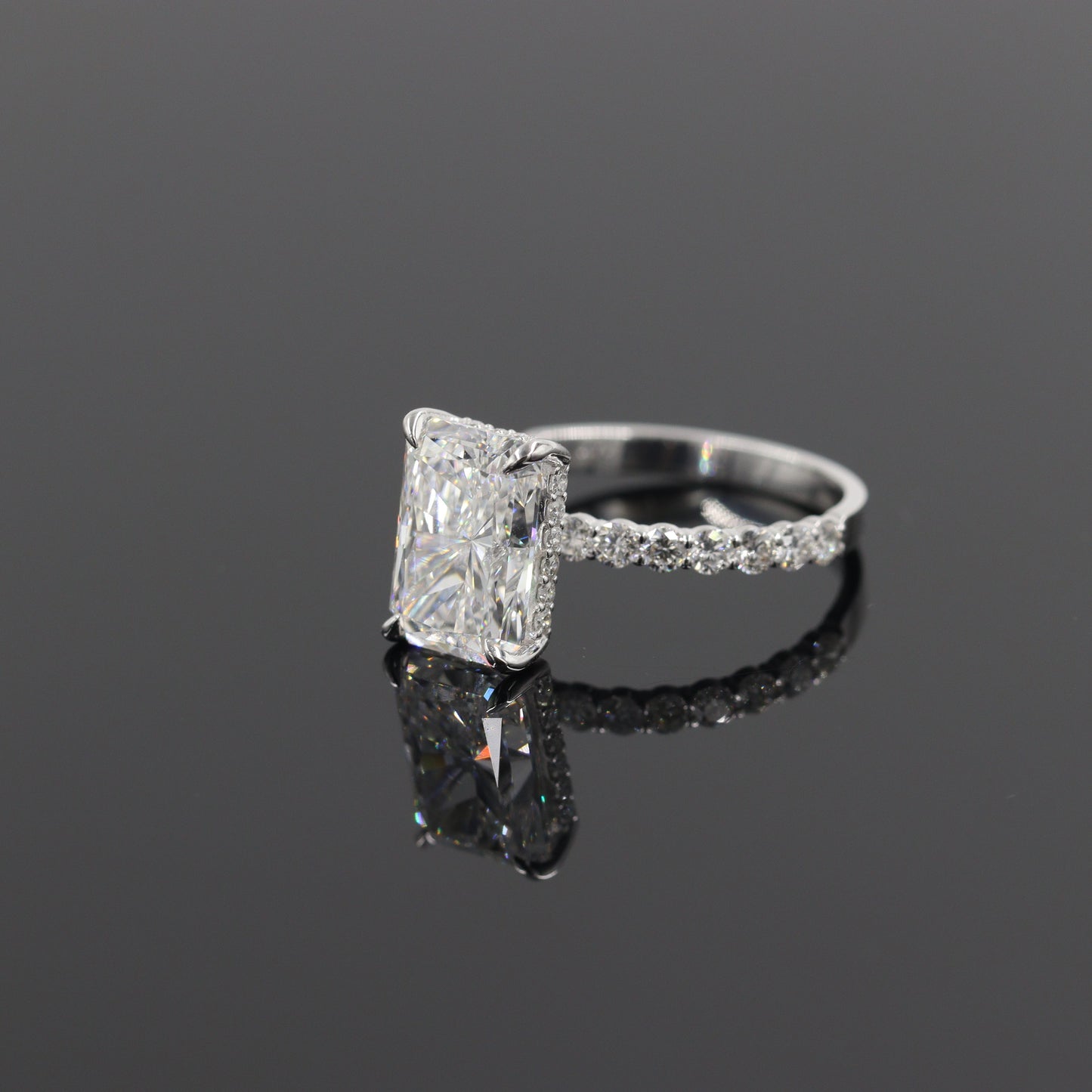 Radiant Cut 3.5ct IGI Certified Lab diamond Ring/14K ,18K gold Radiant Cut Diamond Engagement Ring/Stackable diamond Ring/Anniversary gift