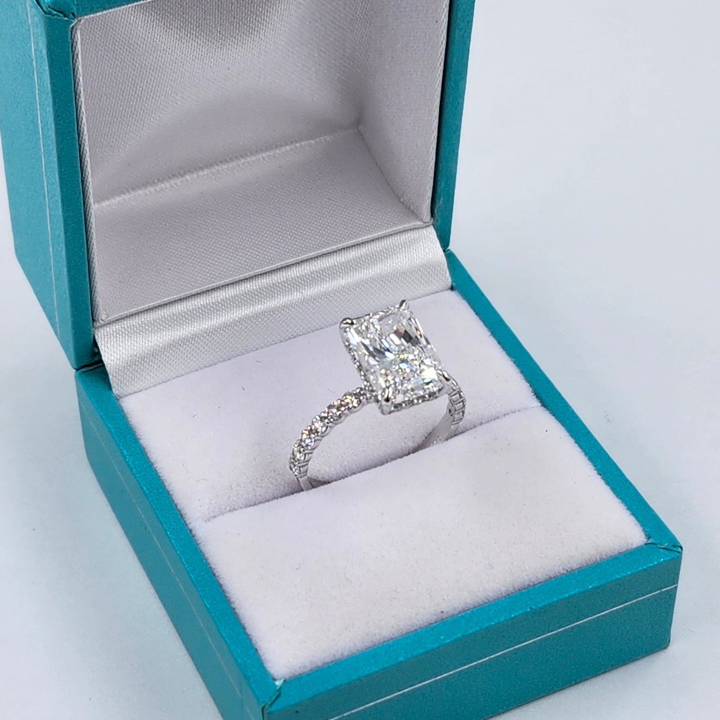 Radiant Cut 3.5ct IGI Certified Lab diamond Ring/14K ,18K gold Radiant Cut Diamond Engagement Ring/Stackable diamond Ring/Anniversary gift