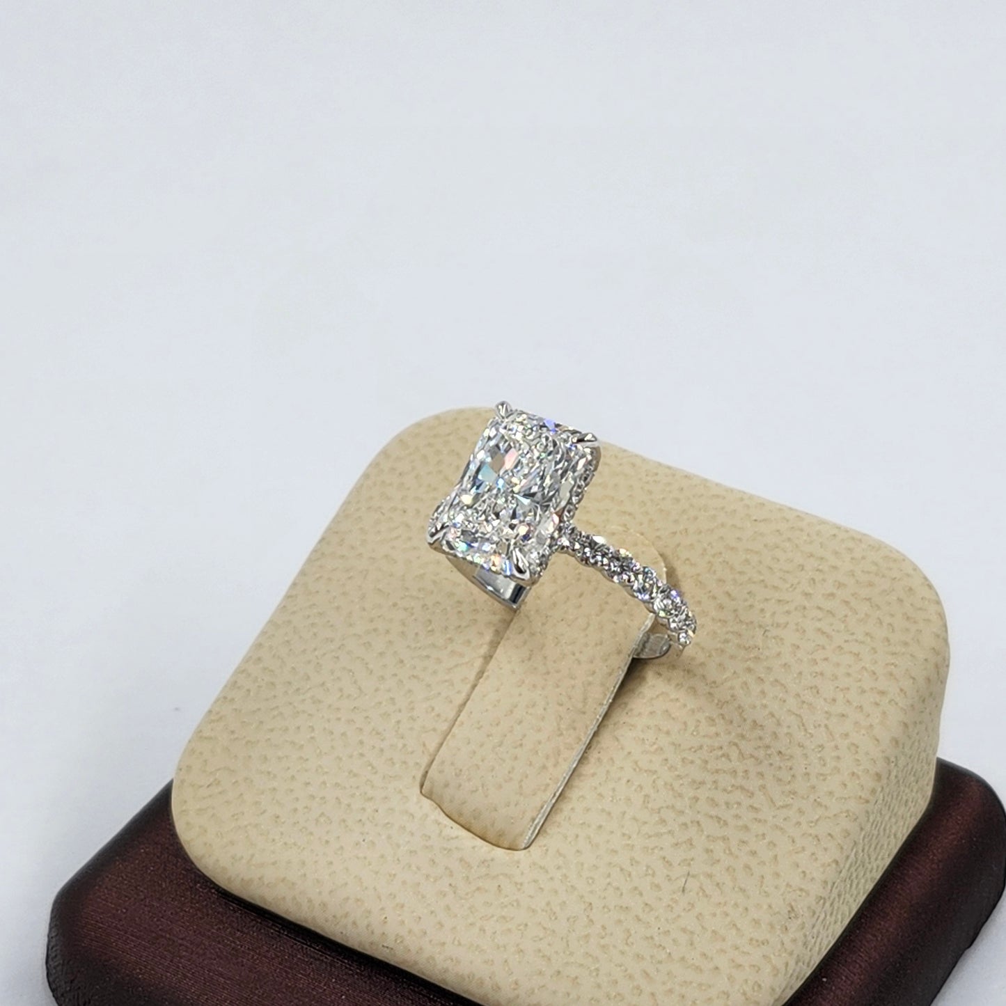 Radiant Cut 3.5ct IGI Certified Lab diamond Ring/14K ,18K gold Radiant Cut Diamond Engagement Ring/Stackable diamond Ring/Anniversary gift