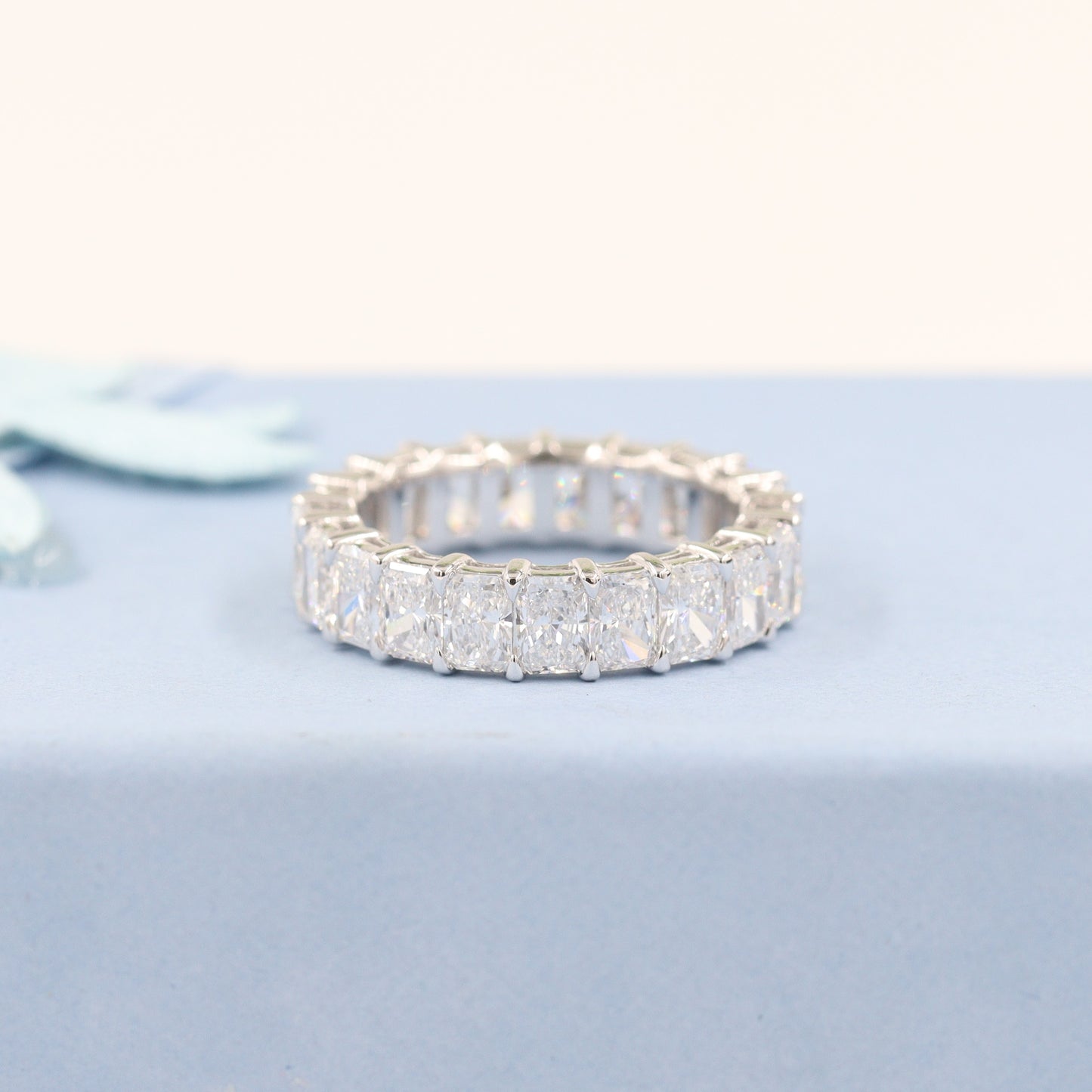 Radiant Cut 4.35ct Diamond Wedding Band/Full Eternity Wedding Ring/Stackable Eternity Diamond Band/Radiant Cut Full Eternity Diamond Band