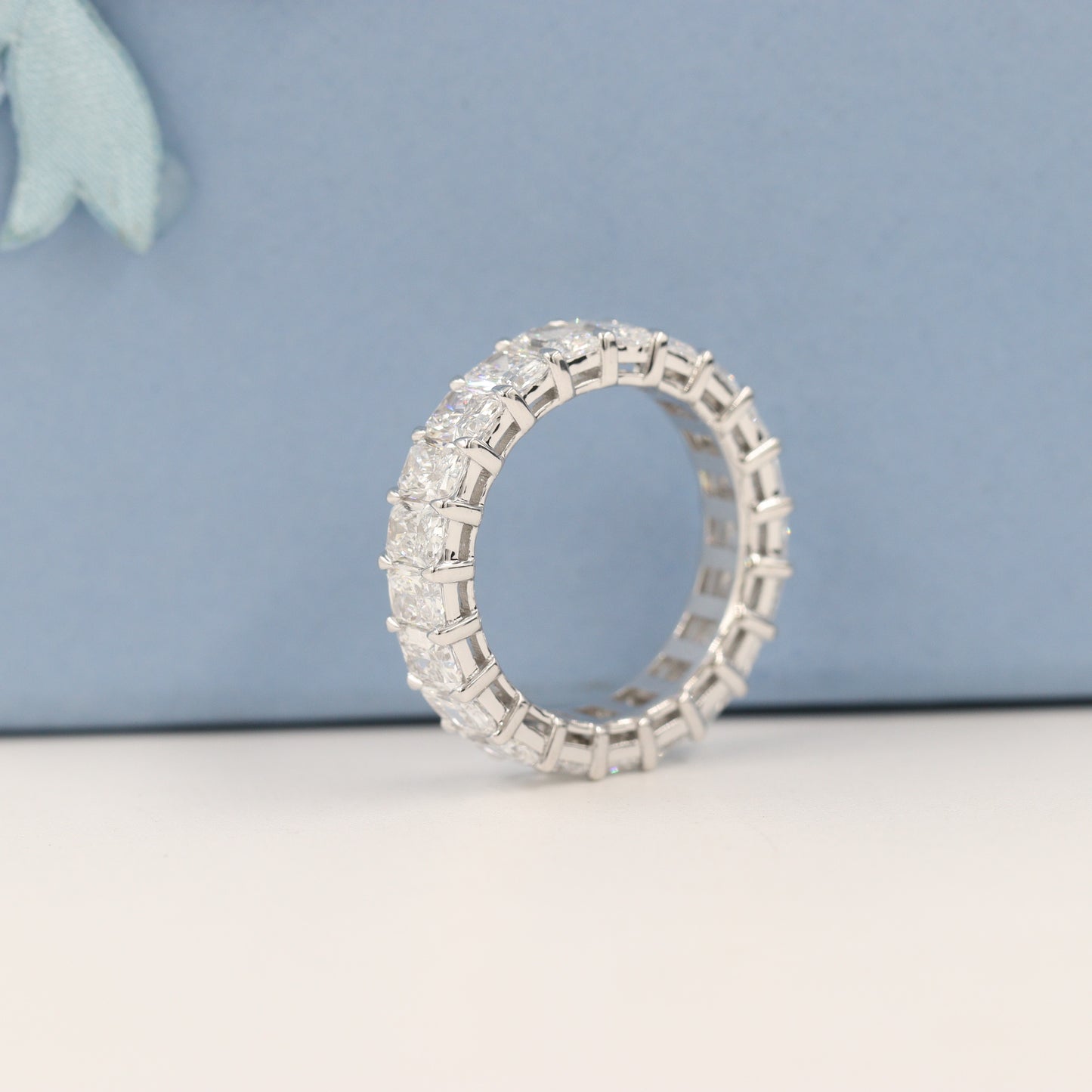 Radiant Cut 4.35ct Diamond Wedding Band/Full Eternity Wedding Ring/Stackable Eternity Diamond Band/Radiant Cut Full Eternity Diamond Band