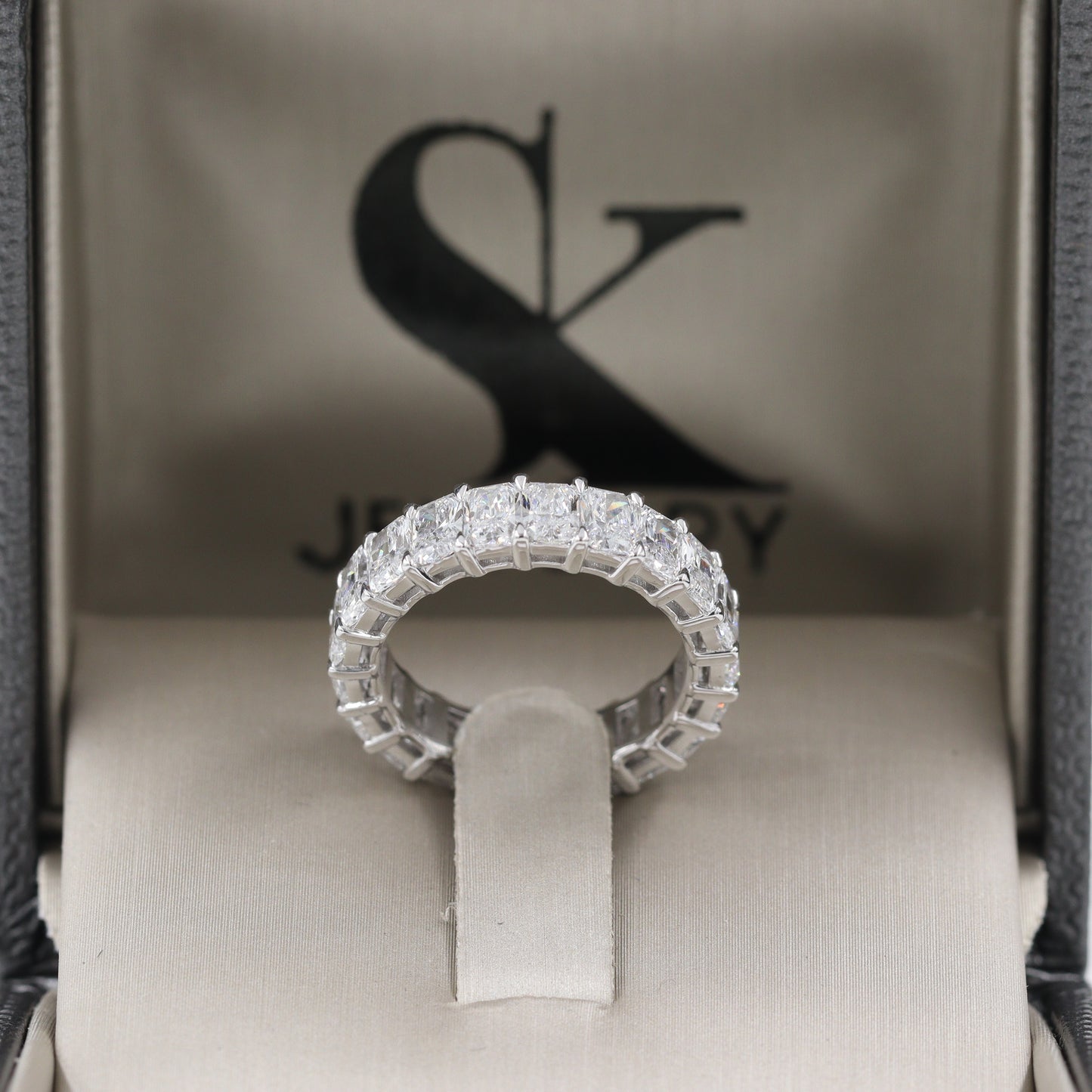 Radiant Cut 4.35ct Diamond Wedding Band/Full Eternity Wedding Ring/Stackable Eternity Diamond Band/Radiant Cut Full Eternity Diamond Band