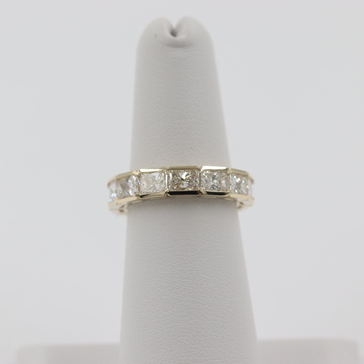 Radiant Cut Diamond Bezel Setting Full Eternity Band/Stackable  Radiant Cut Lab Grown Diamond Band / Anniversary Ring/Stackable Diamond Ring