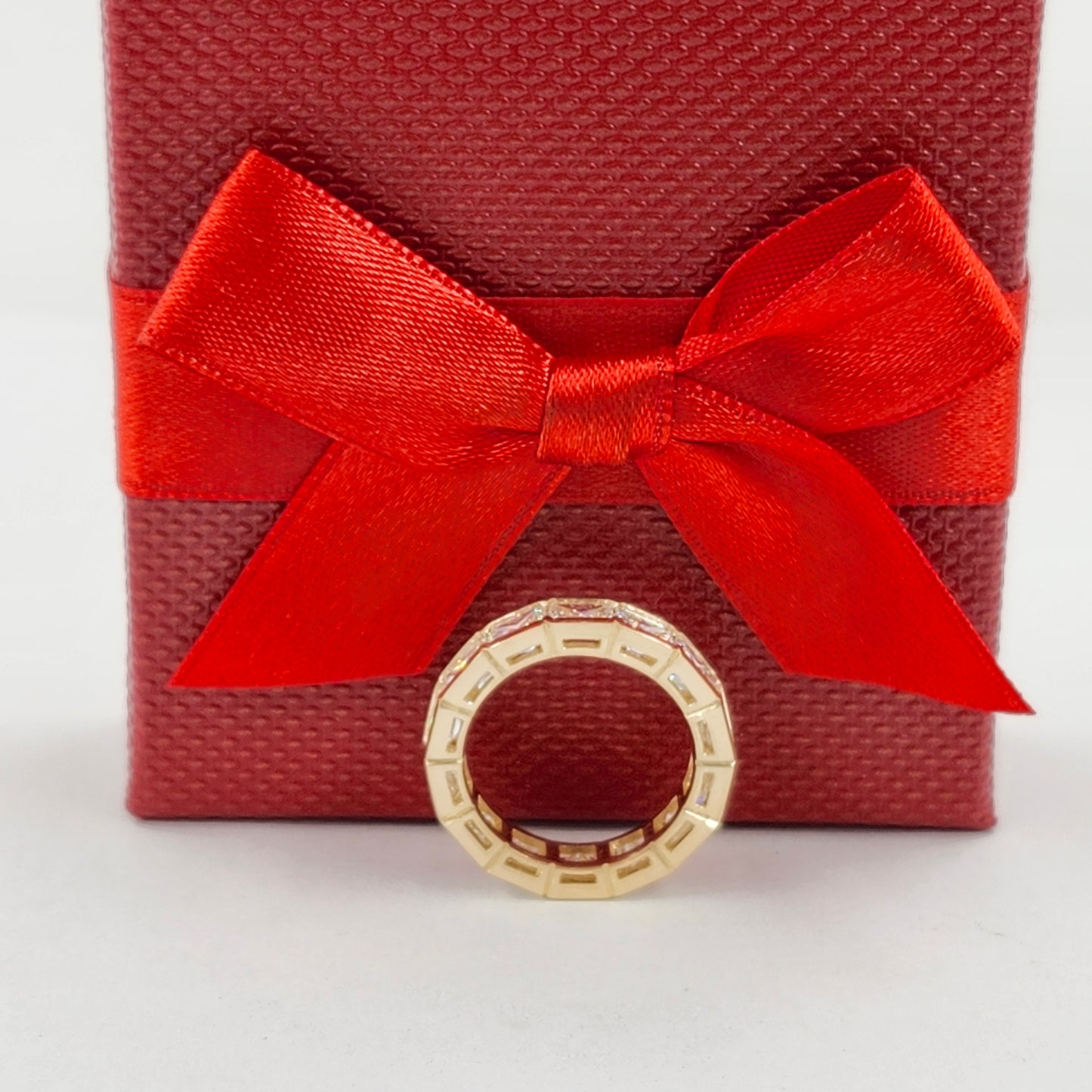 Radiant Cut Diamond Bezel Setting Full Eternity Band/Stackable  Radiant Cut Lab Grown Diamond Band / Anniversary Ring/Stackable Diamond Ring