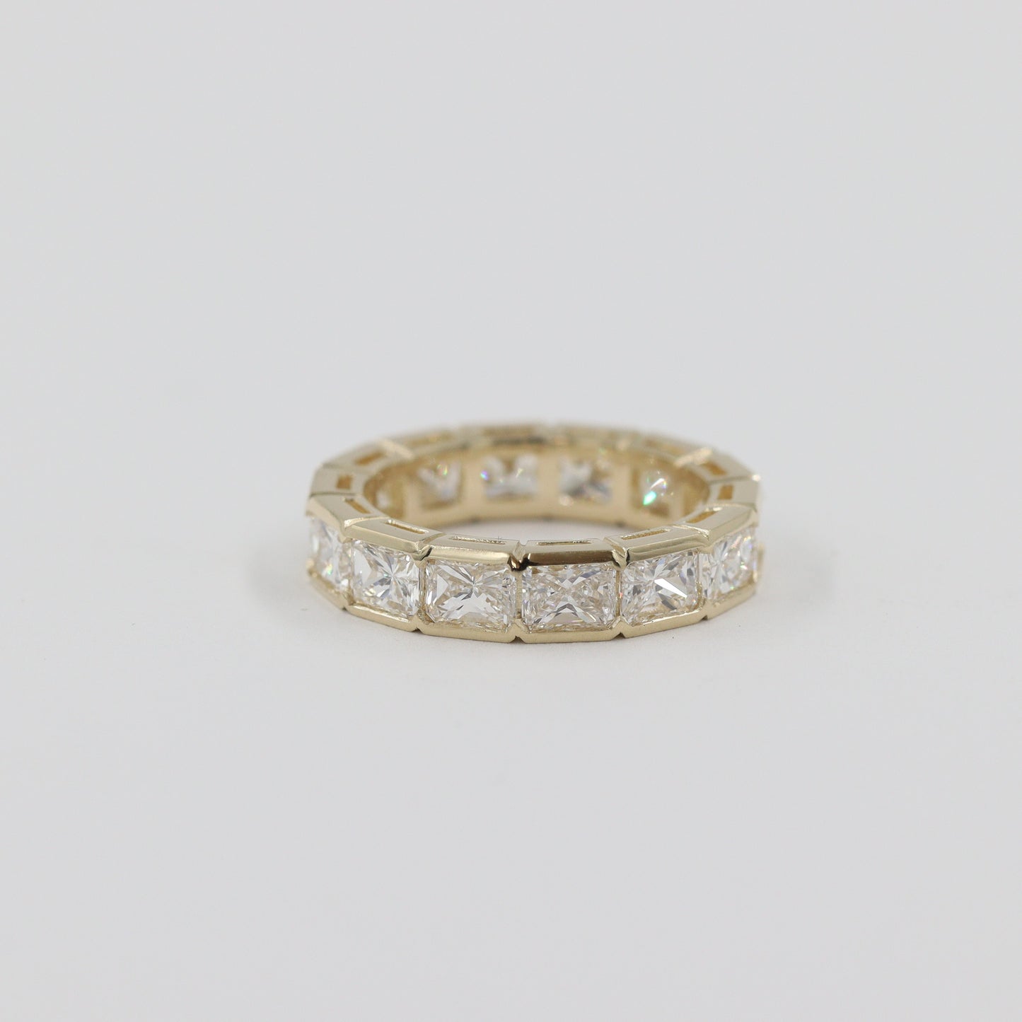 Radiant Cut Diamond Bezel Setting Full Eternity Band/Stackable  Radiant Cut Lab Grown Diamond Band / Anniversary Ring/Stackable Diamond Ring