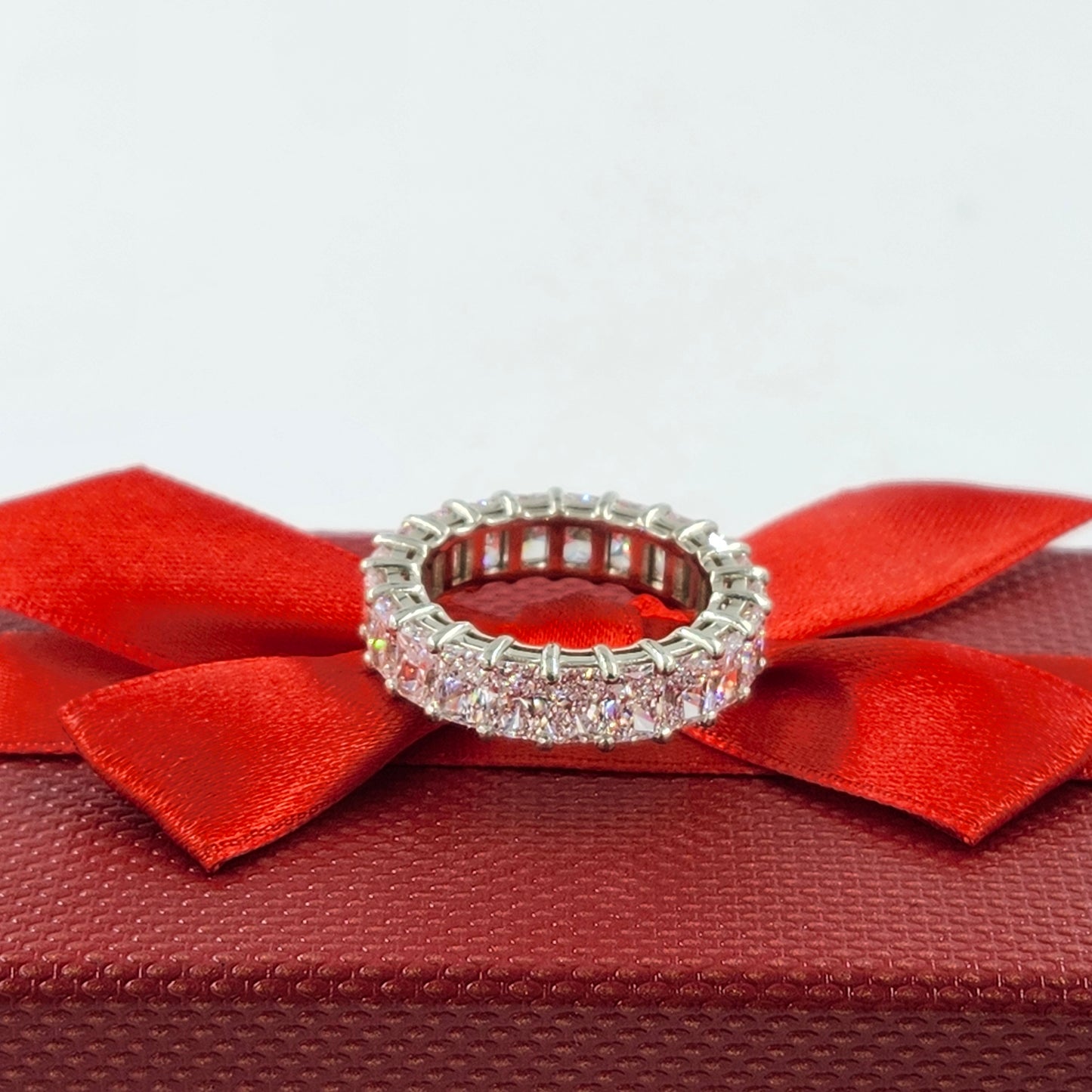 Radiant Cut Diamond Full Eternity Wedding Band/Stackable 7.3ct Radiant Cut Lab Grown Diamond Band / Anniversary Ring/Stackable Diamond Ring