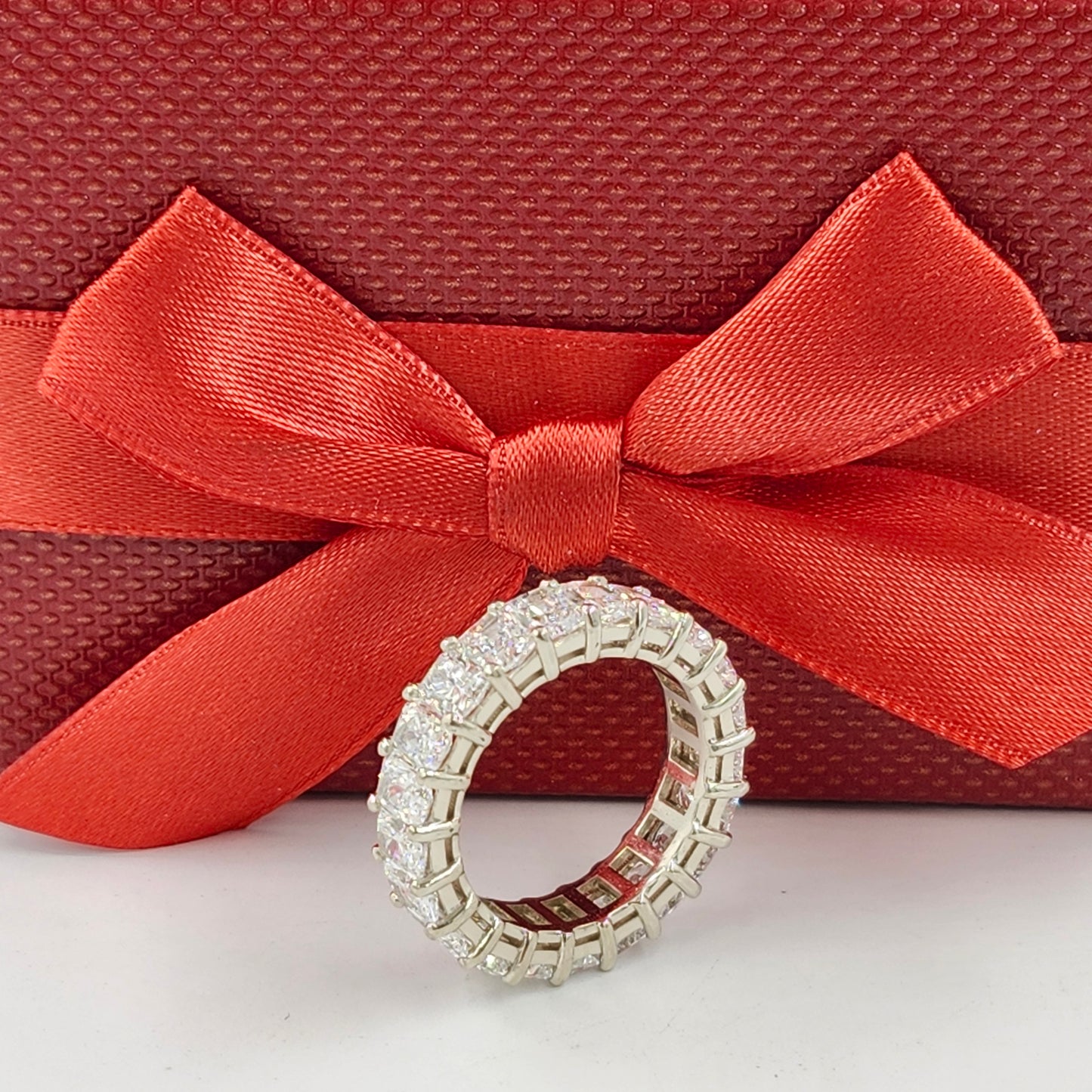 Radiant Cut Diamond Full Eternity Wedding Band/Stackable 7.3ct Radiant Cut Lab Grown Diamond Band / Anniversary Ring/Stackable Diamond Ring