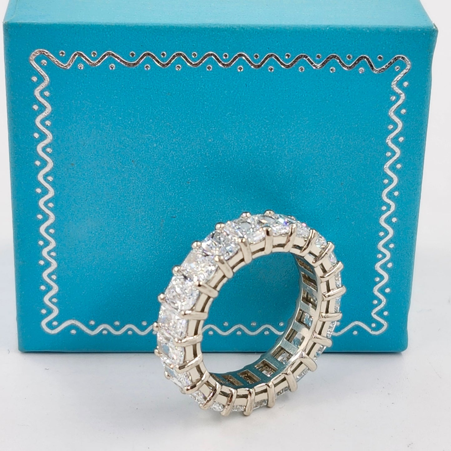 Radiant Cut Diamond Full Eternity Wedding Band/Stackable 7.3ct Radiant Cut Lab Grown Diamond Band / Anniversary Ring/Stackable Diamond Ring