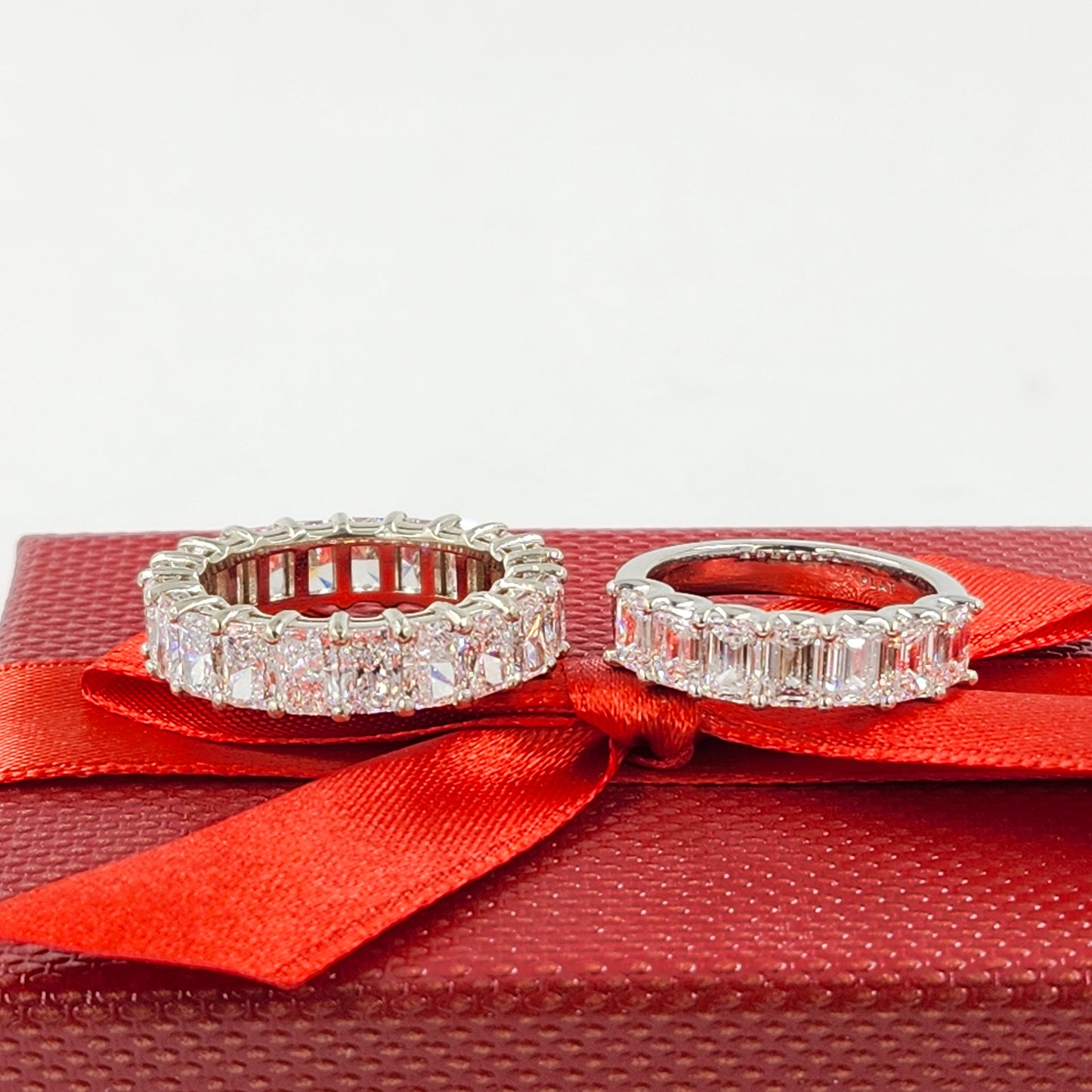 Radiant Cut Diamond Full Eternity Wedding Band/Stackable 7.3ct Radiant Cut Lab Grown Diamond Band / Anniversary Ring/Stackable Diamond Ring