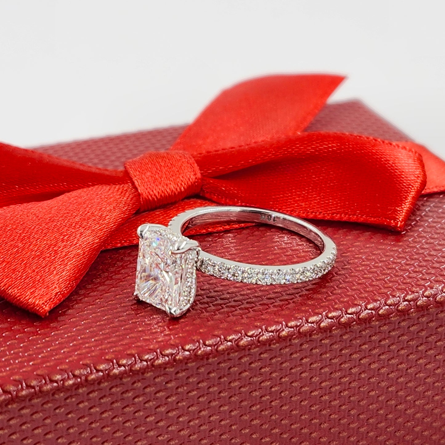 GIA Certificate Radiant Cut Natural diamond Engagement Ring/Platinum,18K gold Radiant Cut Diamond Ring /Stackable diamond Ring/Anniversary gift