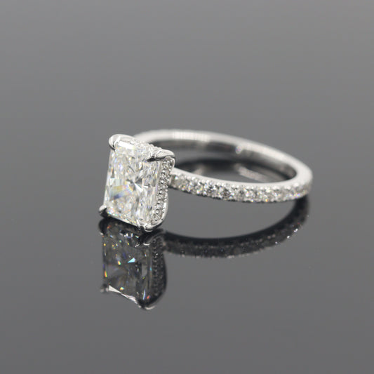 GIA Certificate Radiant Cut Natural diamond Engagement Ring/Platinum,18K gold Radiant Cut Diamond Ring /Stackable diamond Ring/Anniversary gift