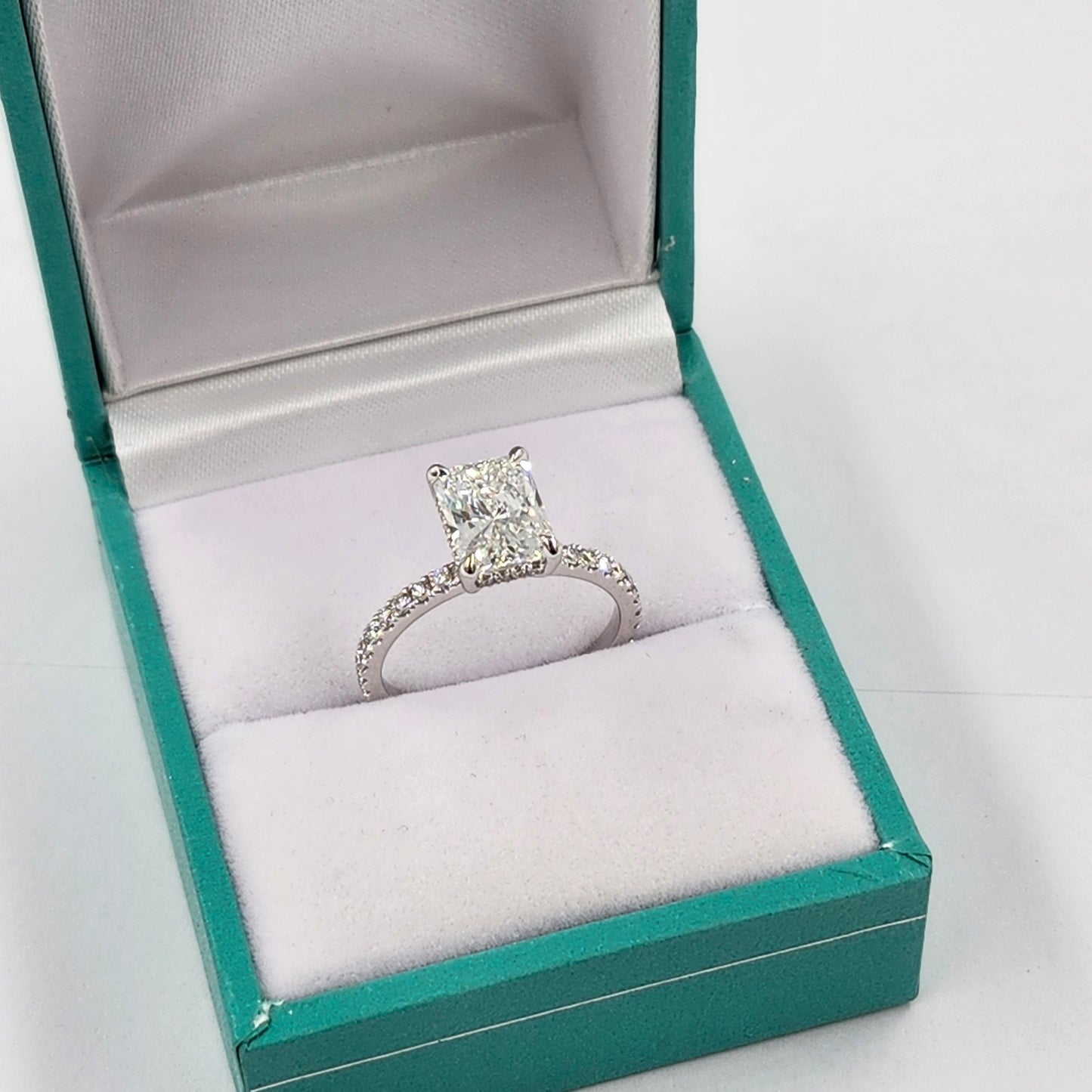 GIA Certificate Radiant Cut Natural diamond Engagement Ring/Platinum,18K gold Radiant Cut Diamond Ring /Stackable diamond Ring/Anniversary gift