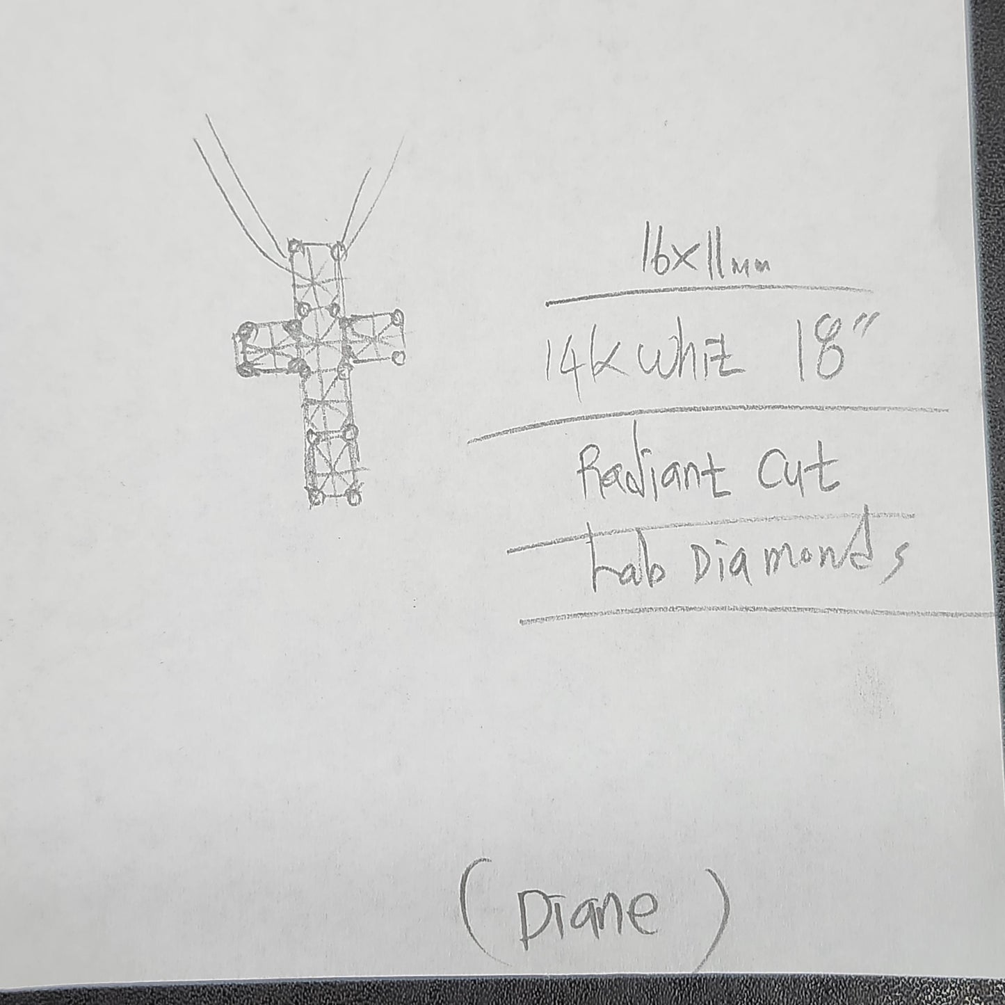 Sean's handmade custom order ( Lab Diamond Pendent )