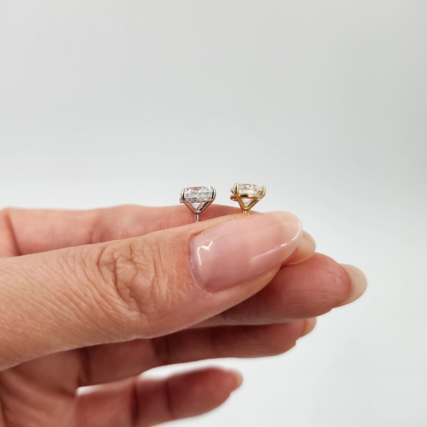 Lab Grown Round Diamond Stud Earrings: 14k Gold Prong Set, 2ctw - Anniversary gift