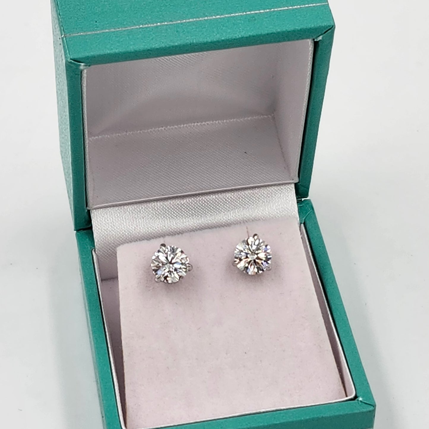 Lab Grown Round Diamond Stud Earrings: 14k Gold Prong Set, 2ctw - Anniversary gift