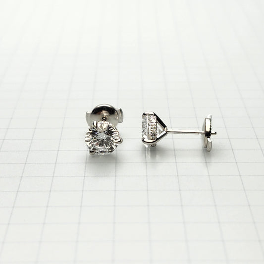 Lab Grown Round Diamond Stud Earrings: 14k Gold Prong Set, 2ctw - Anniversary gift