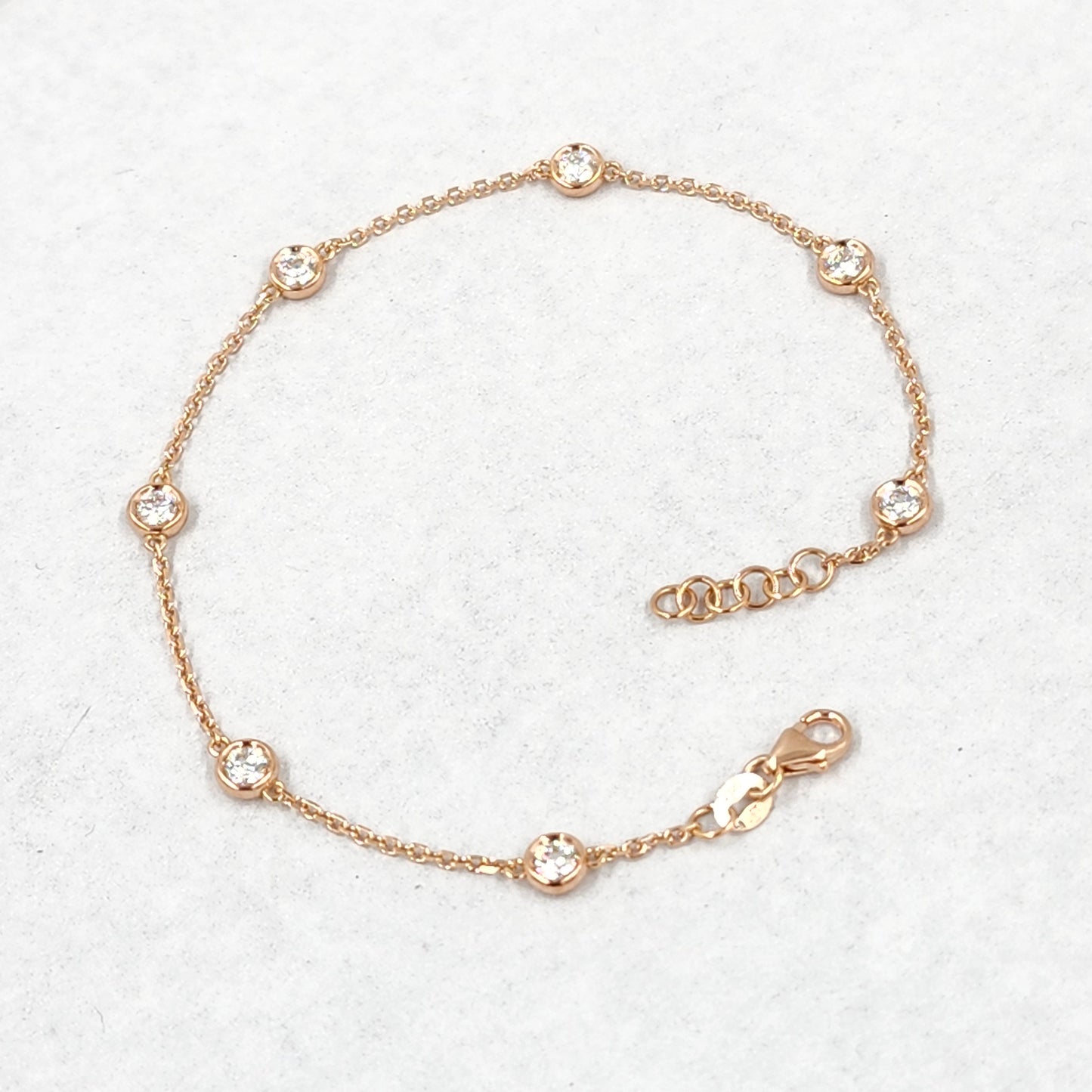 Seven Diamonds Total 0.7ct Bracelet/14K gold,18K gold 7 Bezel Natural Diamond Bracelet/Diamond Bracelet/Minimalist Bracelet/Anniversary gift